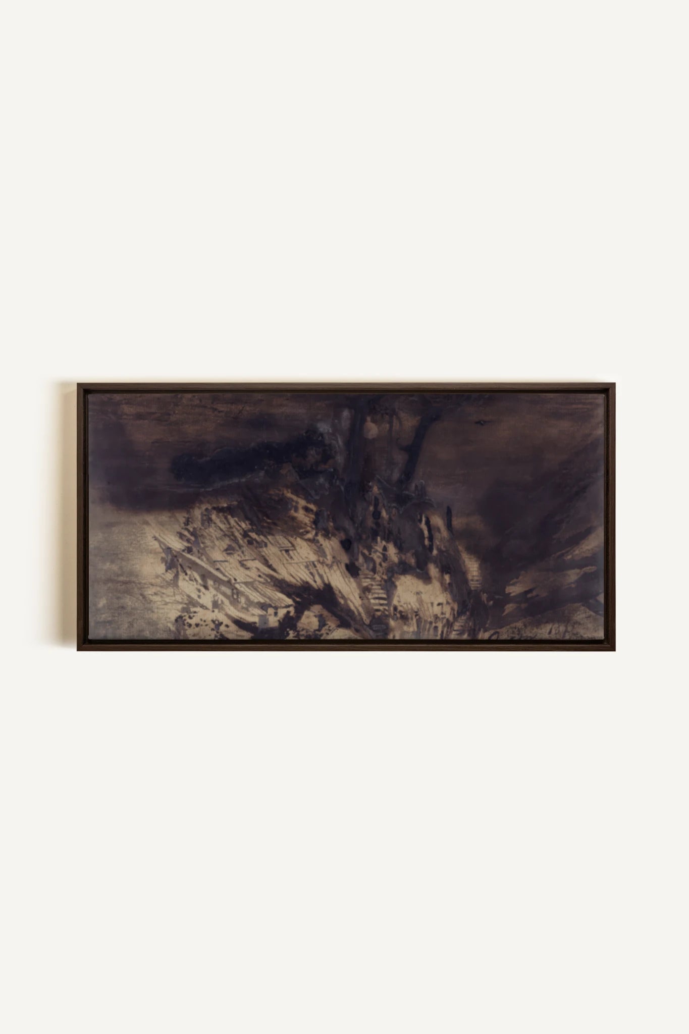 OBSIDIAN PATH, Artwork on stretched canvas, framed in Walnut Brown