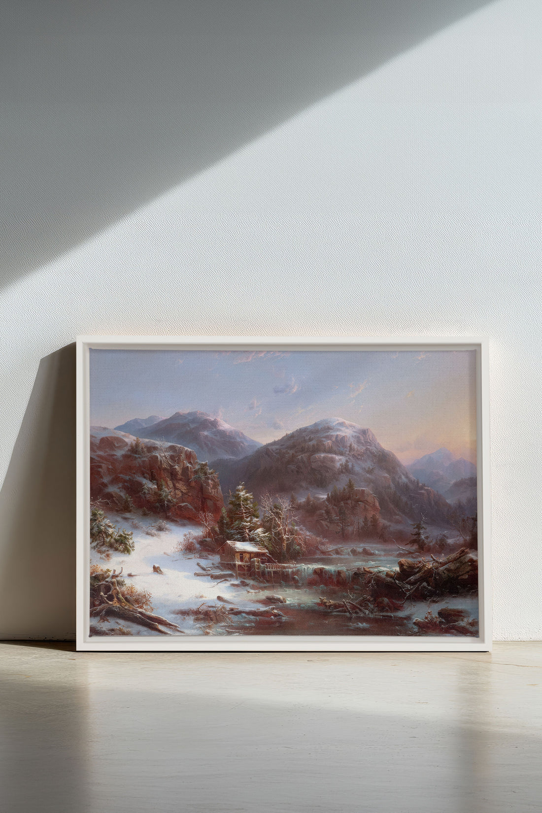 GLACIAL DAWN, Oeuvre sur toile étirée, encadré Blanc