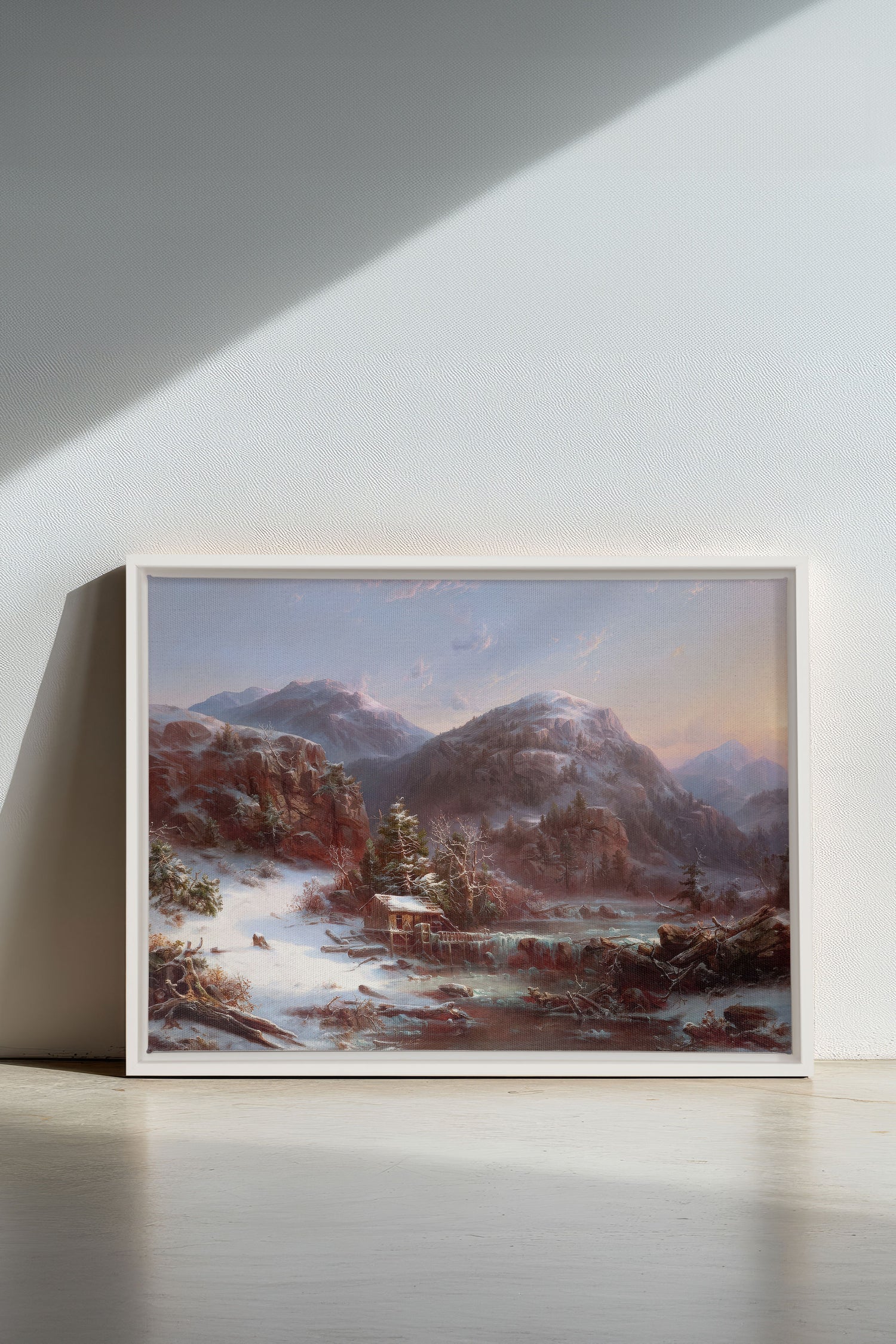 GLACIAL DAWN, Oeuvre sur toile étirée, encadré Blanc