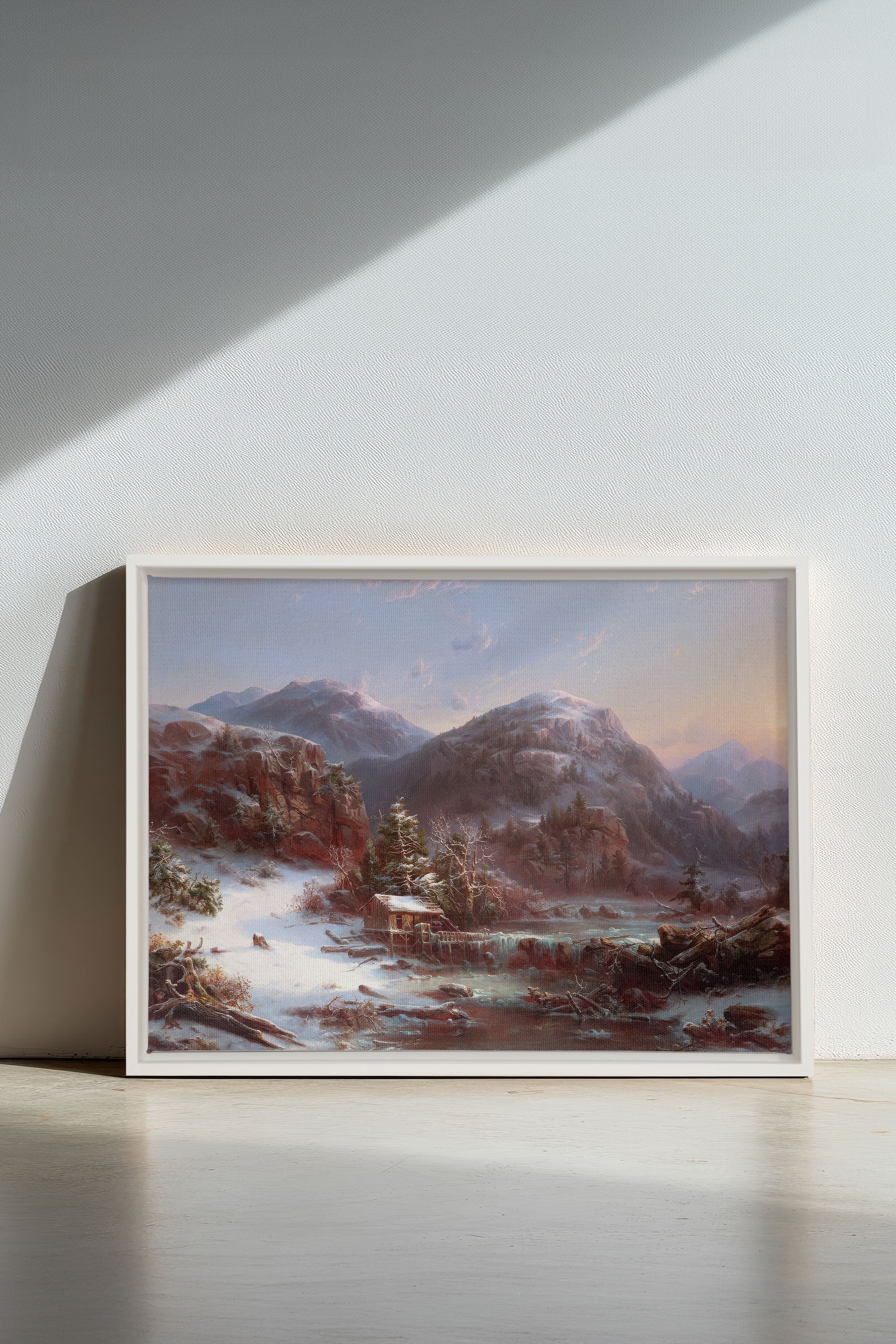 GLACIAL DAWN, Oeuvre sur toile étirée, encadré Blanc