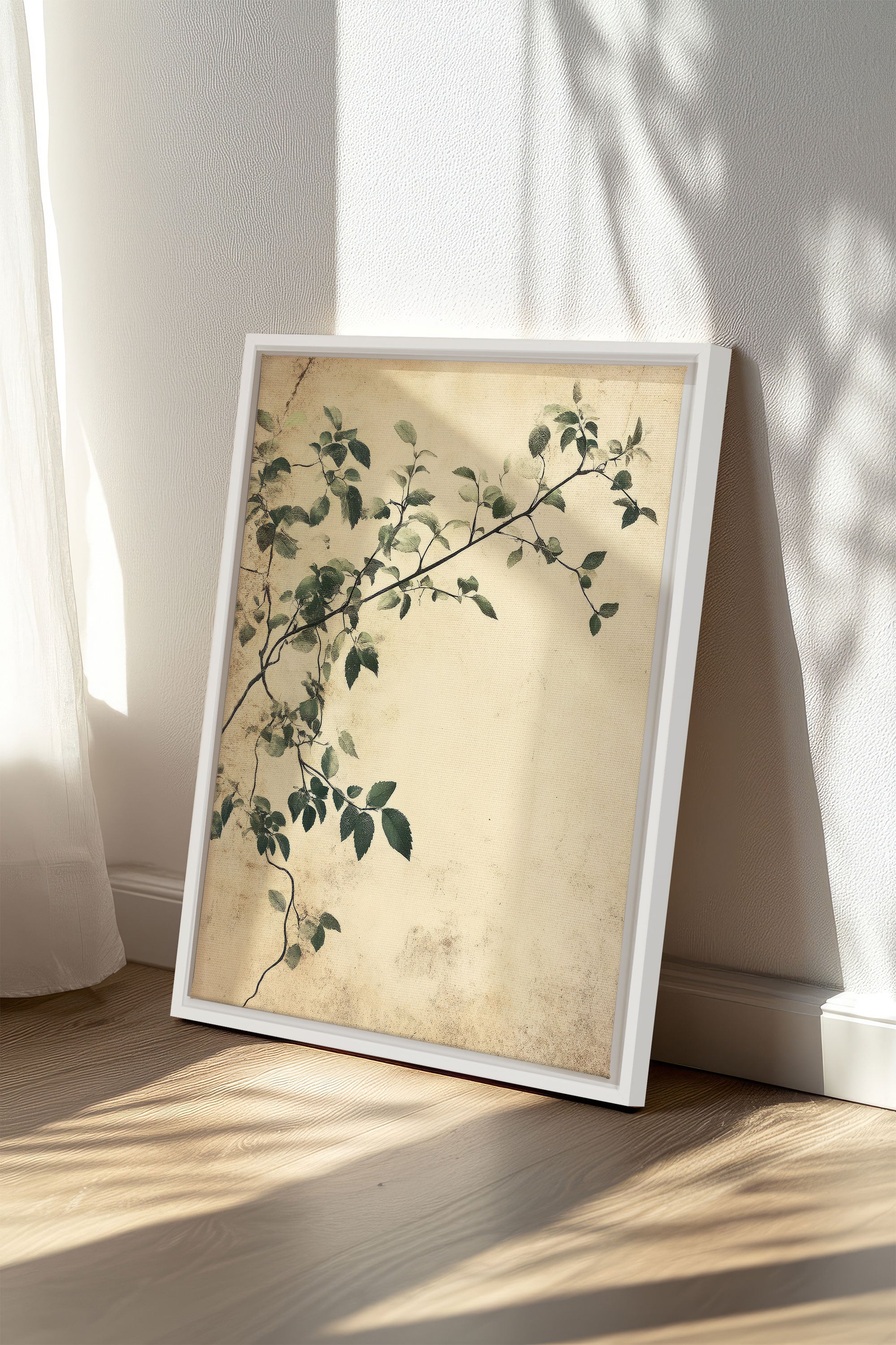 OLEKA CANVAS - SILENT VINES, Oeuvre sur toile étirée, encadré Blanc