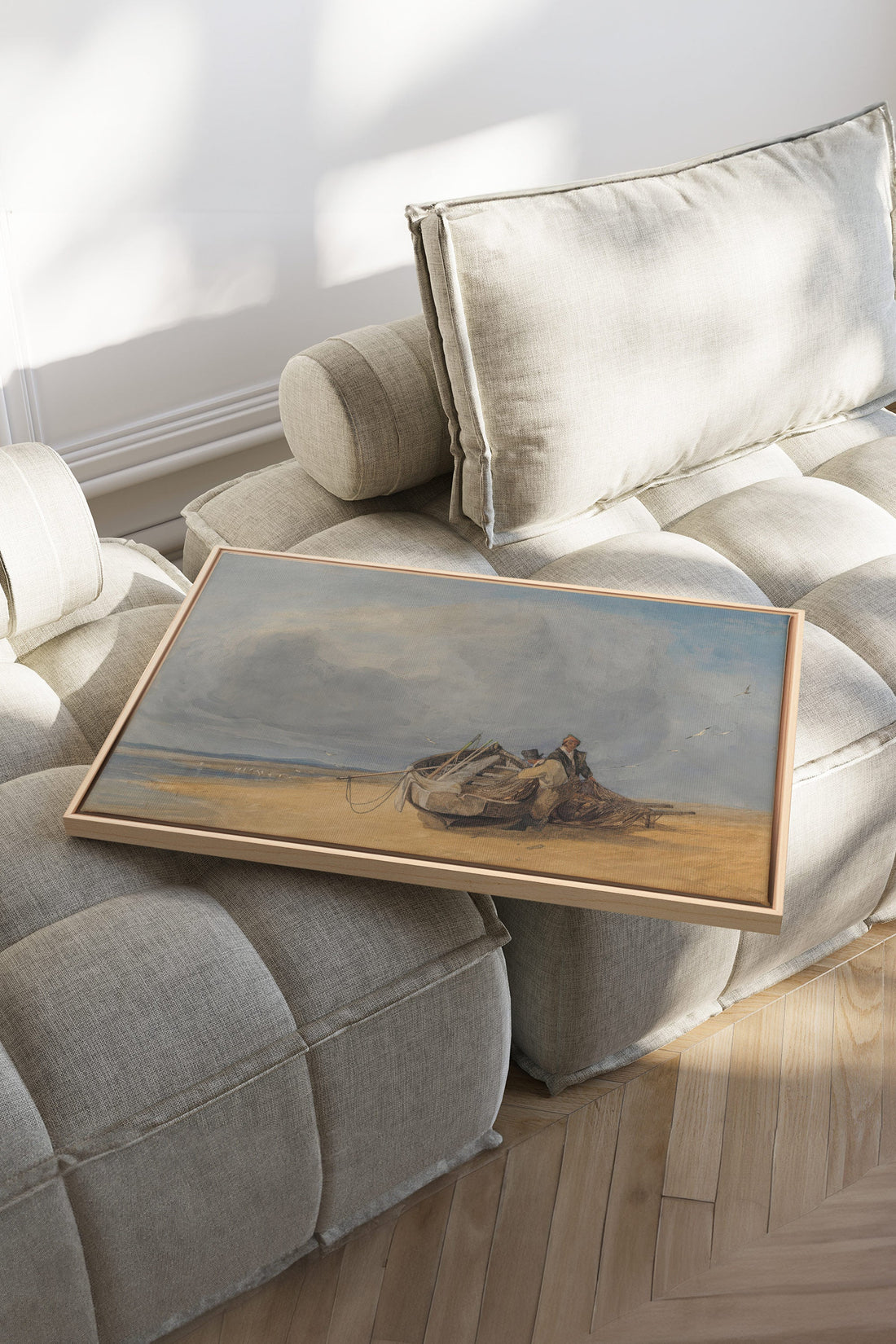 OLEKA CANVAS - SALT AND SKY, Oeuvre sur toile étirée, encadré Naturel Clair