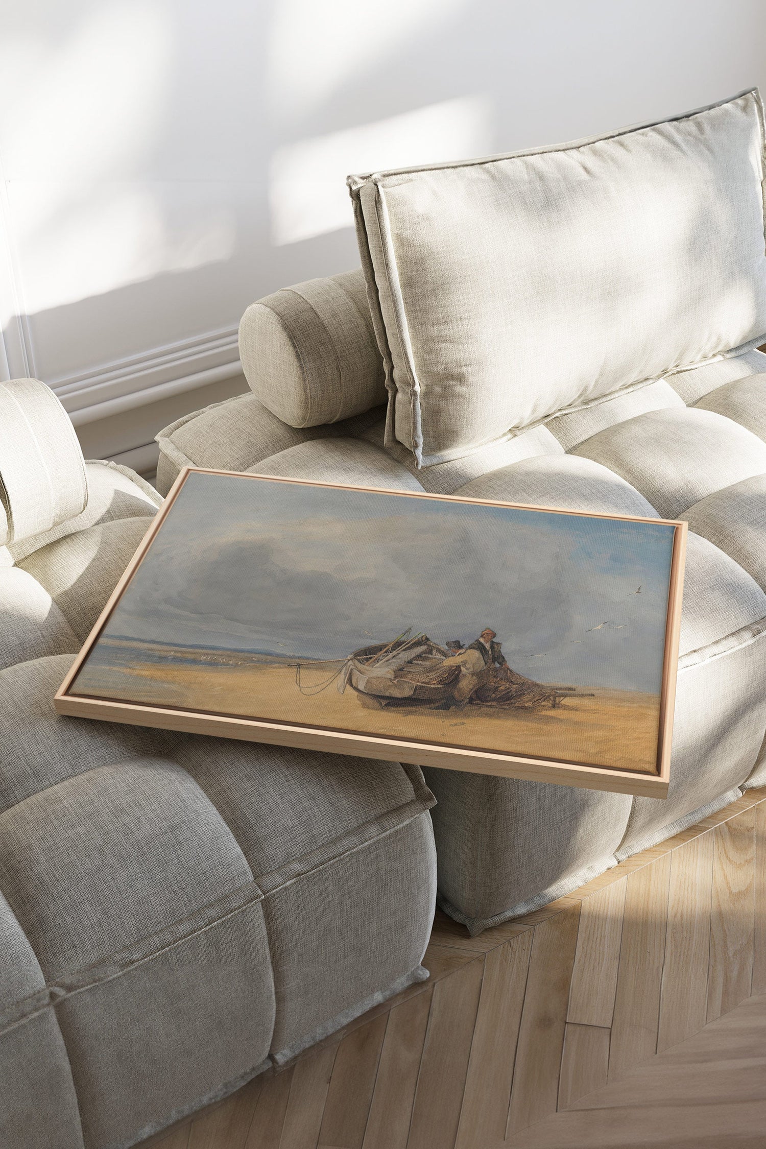 OLEKA CANVAS - SALT AND SKY, Oeuvre sur toile étirée, encadré Naturel Clair