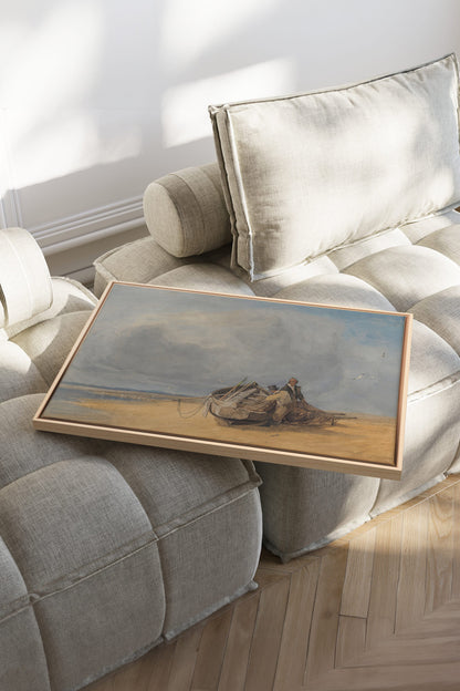 OLEKA CANVAS - SALT AND SKY, Oeuvre sur toile étirée, encadré Naturel Clair