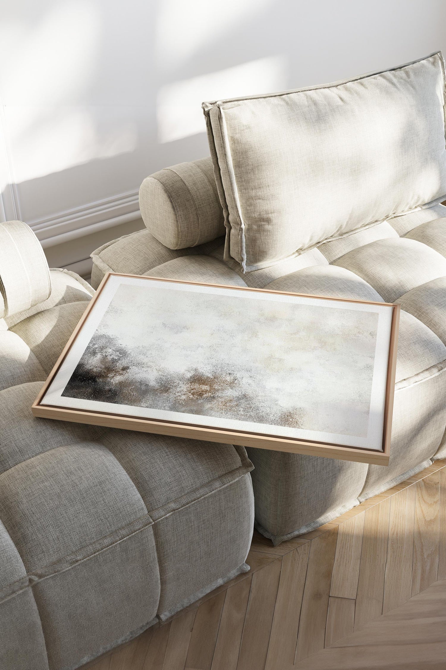 OLEKA CANVAS - FADED ESSENCE, Oeuvre sur toile étirée, encadré Naturel Clair