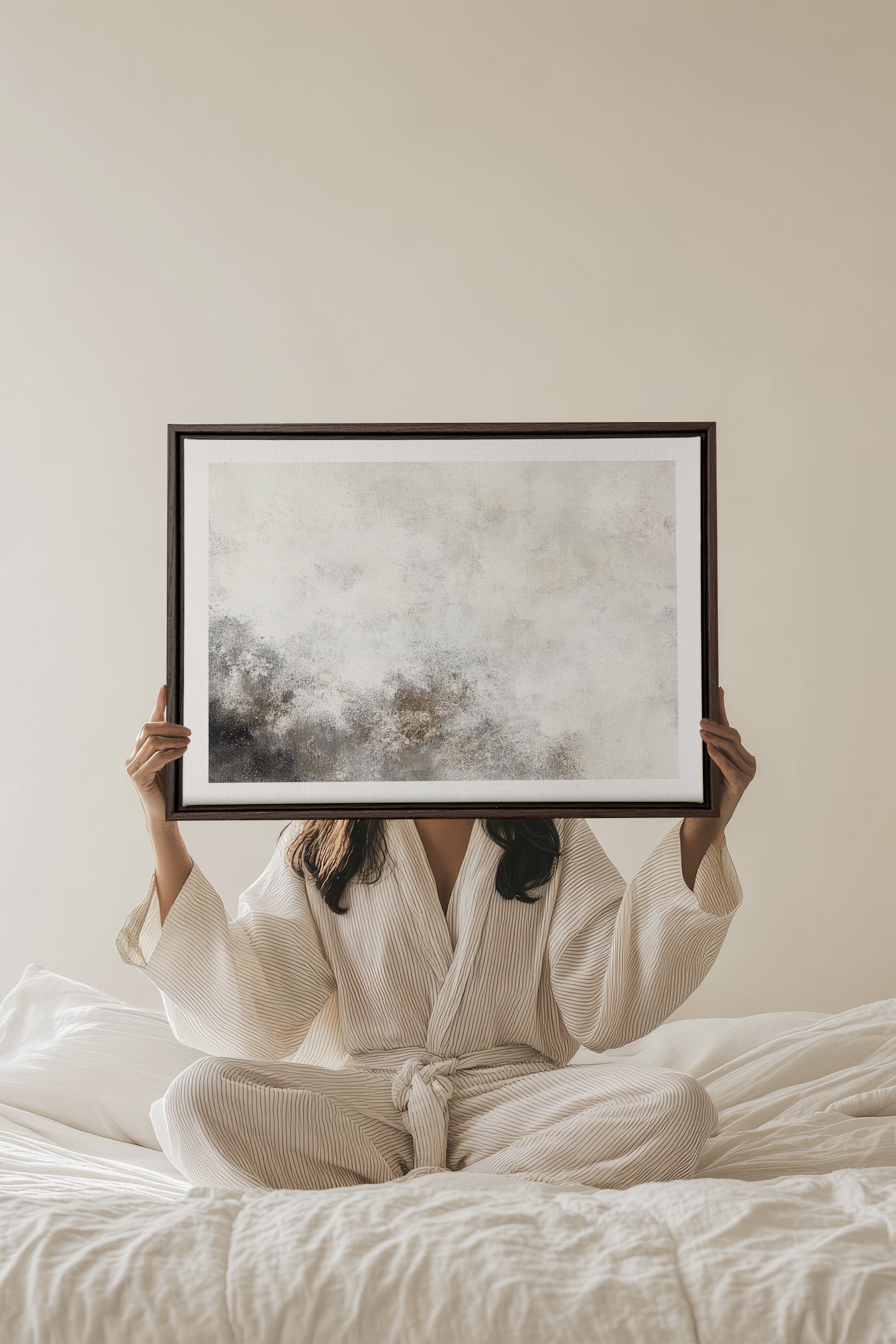 OLEKA CANVAS - FADED ESSENCE, Oeuvre sur toile étirée, encadré Brun Noyer