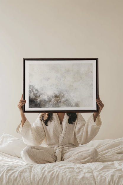 OLEKA CANVAS - FADED ESSENCE, Oeuvre sur toile étirée, encadré Brun Noyer