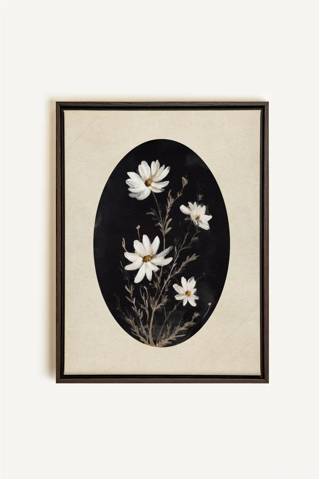 ECLIPSE FLOWERS, Oeuvre sur toile étirée, encadré Brun Noyer