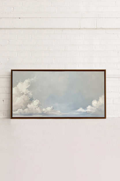 OLEKA CANVAS - CLOUDSCAPE, Oeuvre sur toile étirée, encadré Brun Noyer