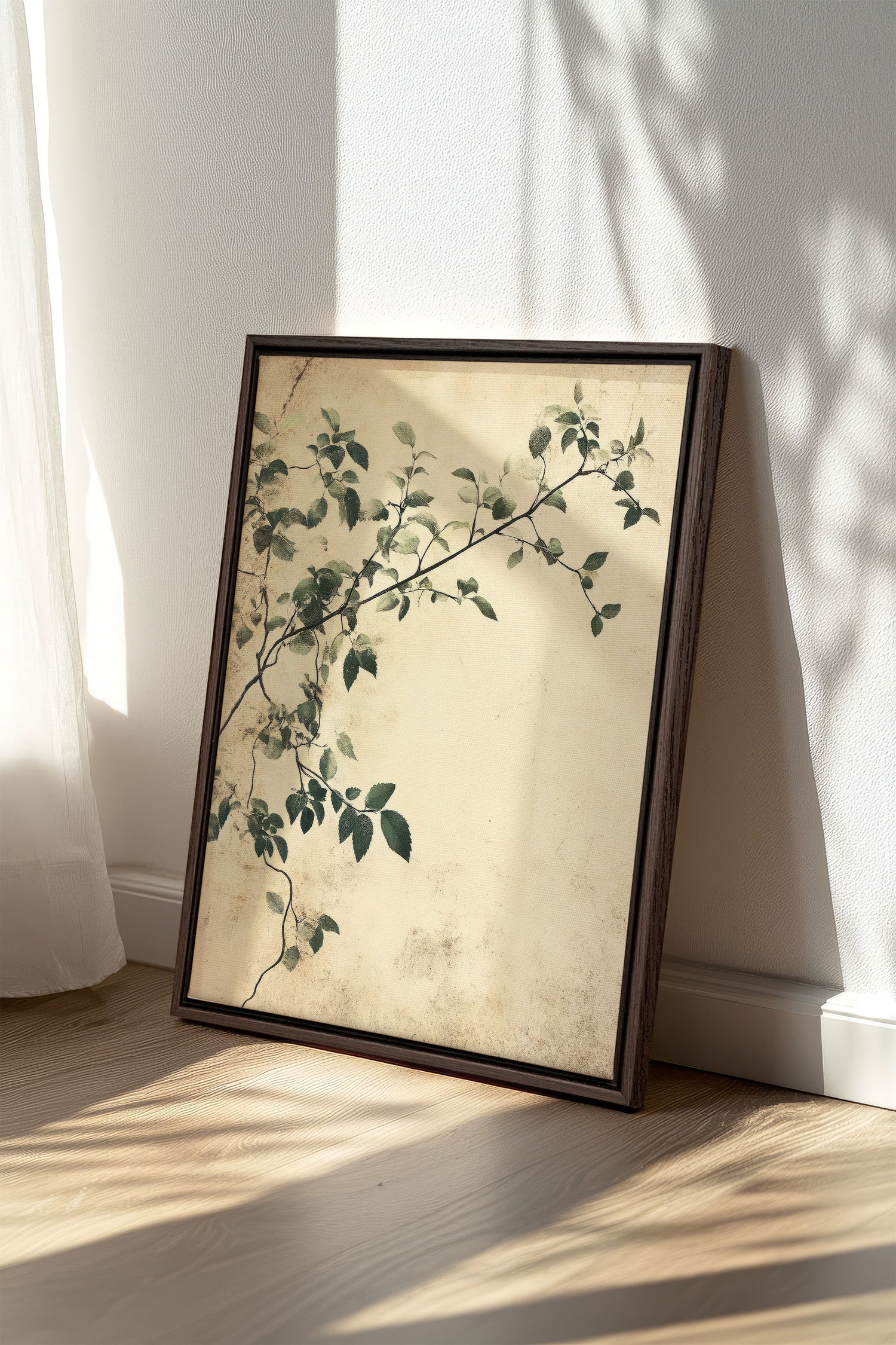 OLEKA CANVAS - SILENT VINES, Oeuvre sur toile étirée, encadré Brun Noyer