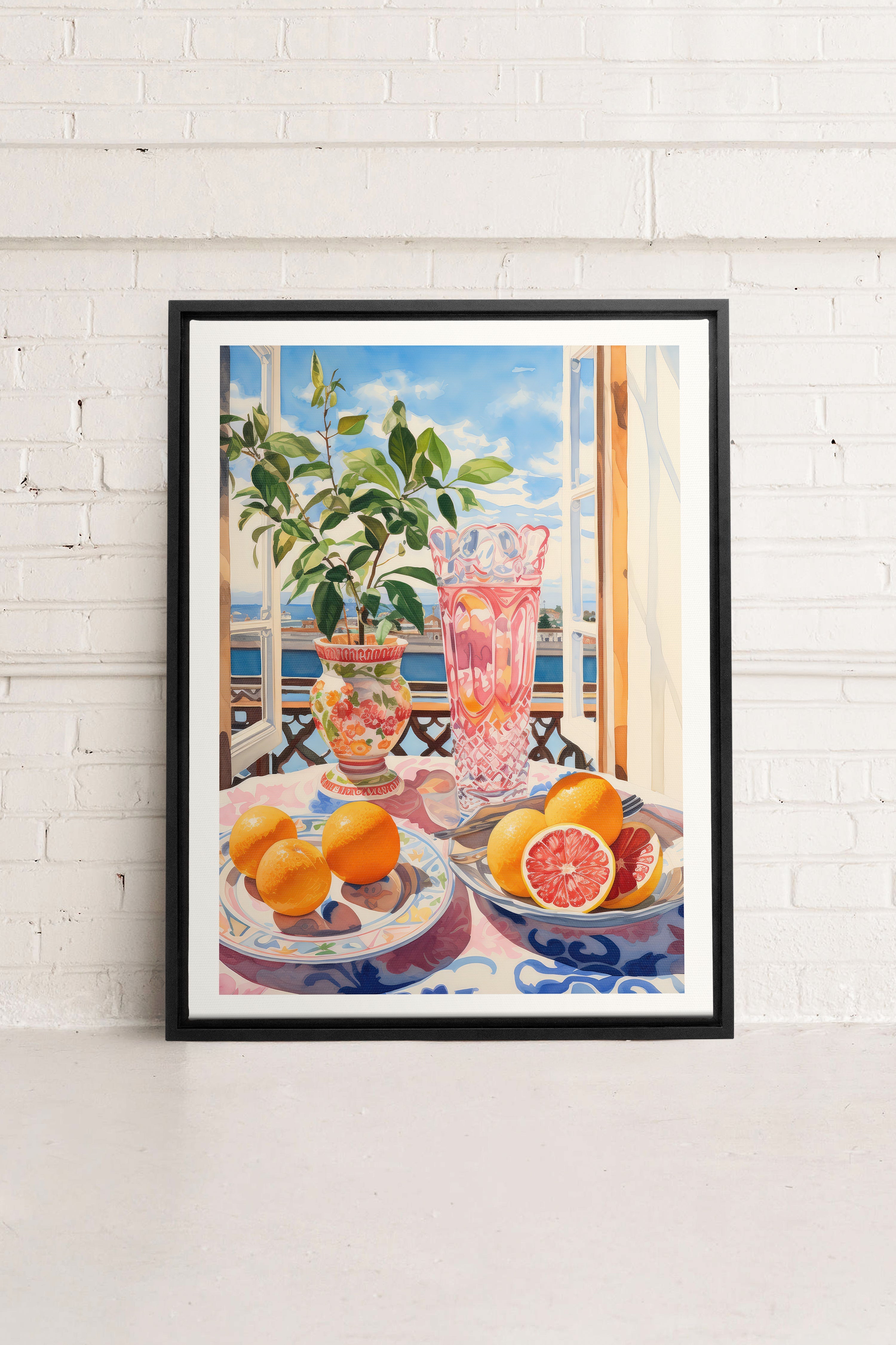 OLEKA CANVAS - CITRUS VISTA PARADISE, Oeuvre sur toile étirée, encadré Noir