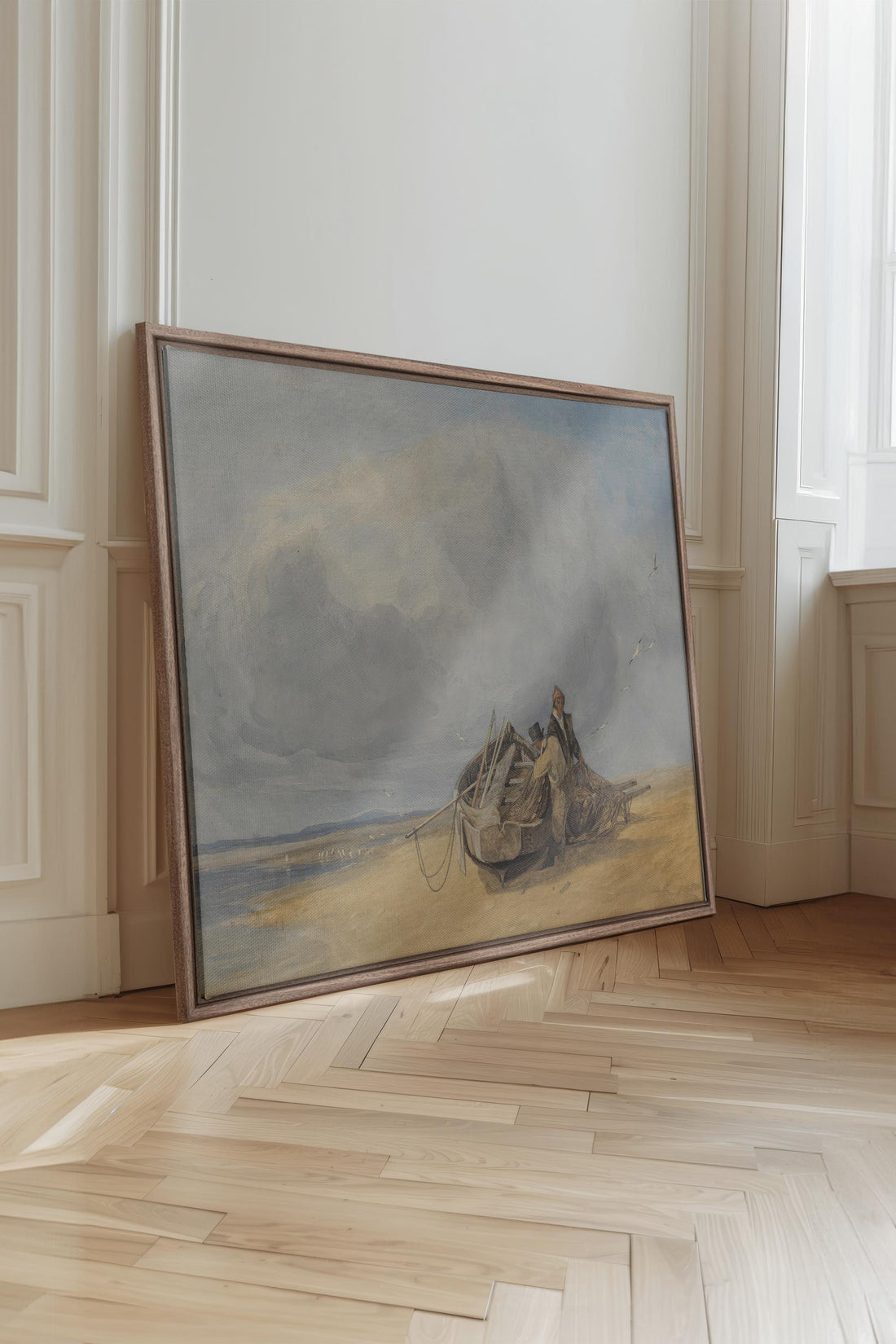 OLEKA CANVAS - SALT AND SKY, Oeuvre sur toile étirée, encadré Brun Chêne
