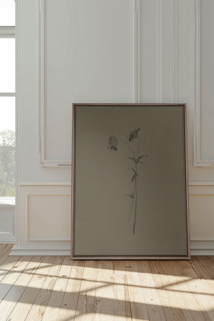 OLEKA CANVAS - BOUTON SAUVAGE, Oeuvre sur toile étirée, encadré Brun Chêne