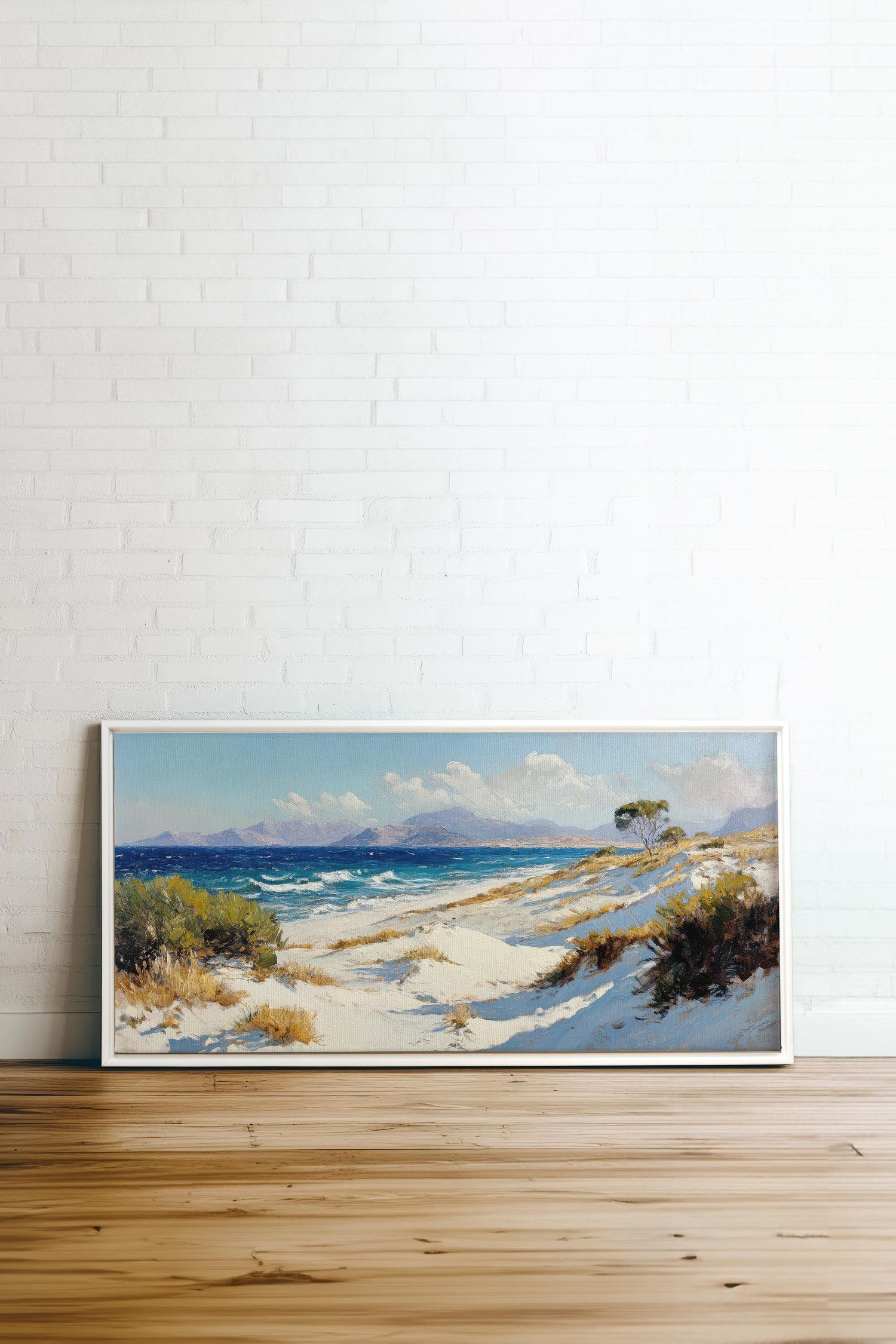 OLEKA CANVAS - SALTY WINDS, Oeuvre sur toile étirée, encadré Blanc