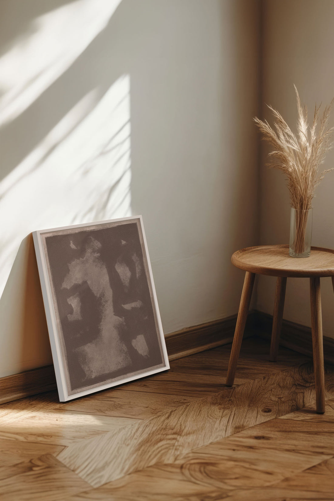 OLEKA CANVAS - OMBRE MURALE, Oeuvre sur toile étirée, encadré Blanc