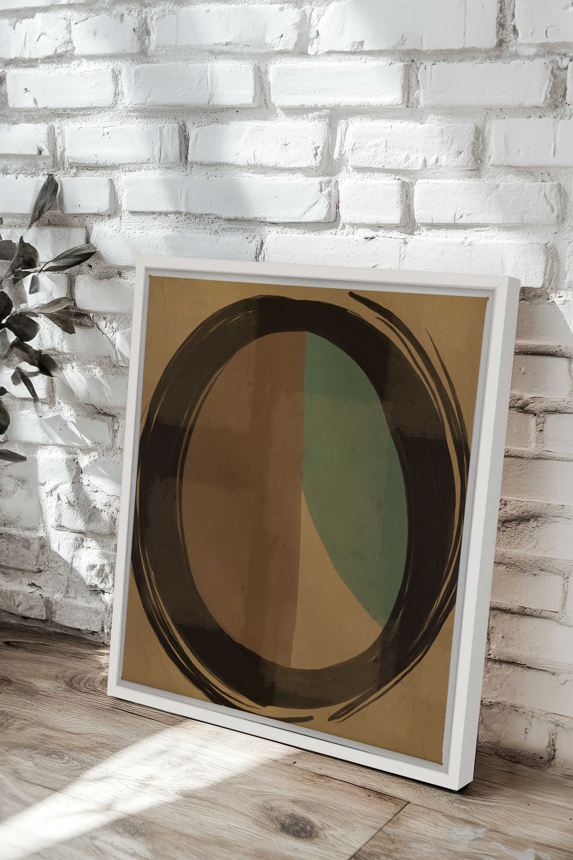 OLEKA CANVAS - MOVING LINES, Oeuvre sur toile étirée, encadré Blanc