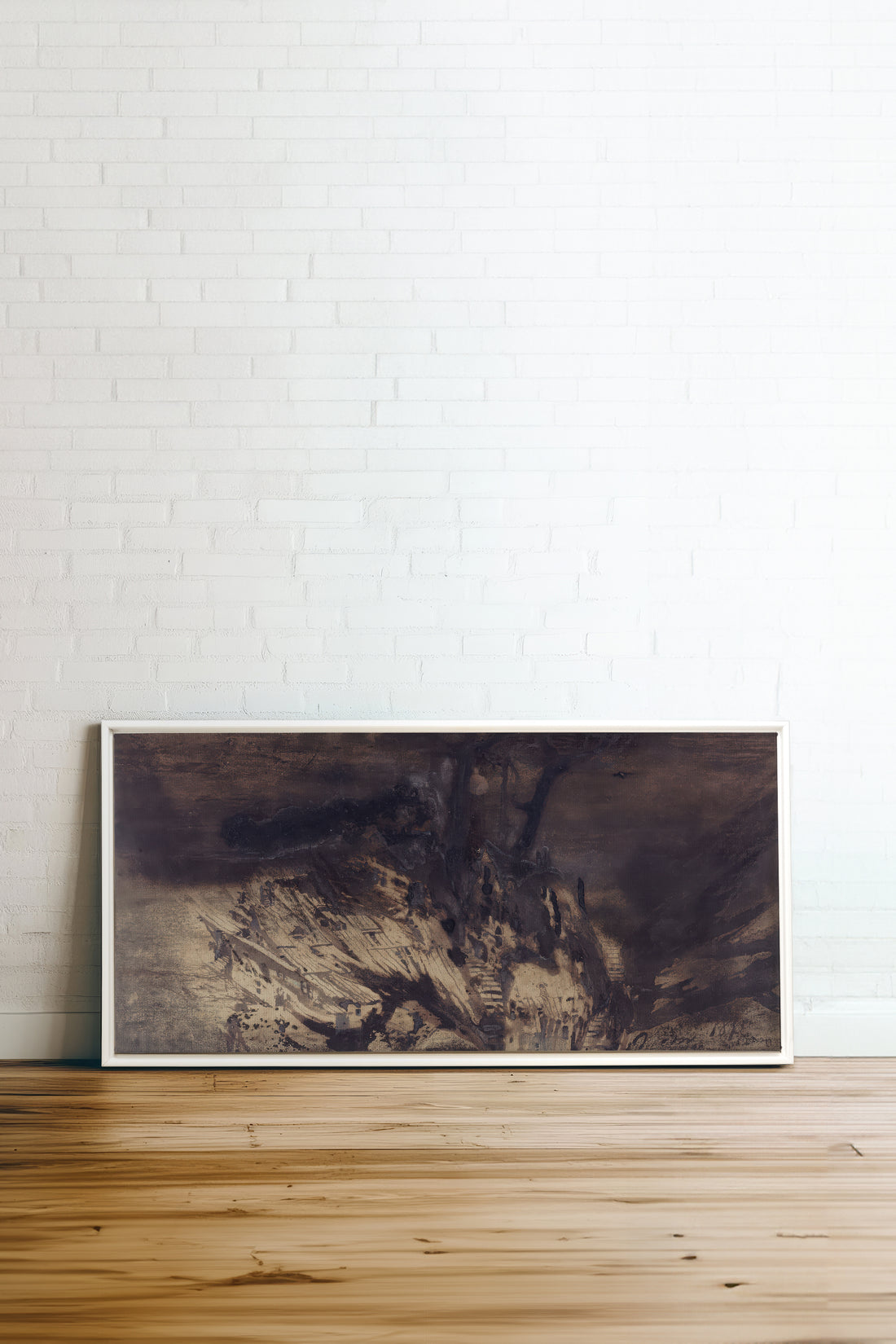 OBSIDIAN PATH, Oeuvre sur toile étirée, encadré Blanc