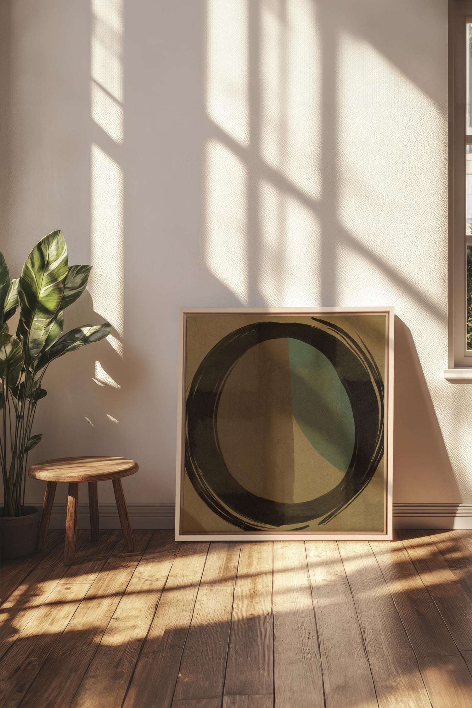 OLEKA CANVAS - MOVING LINES, Oeuvre sur toile étirée, encadré Naturel Clair