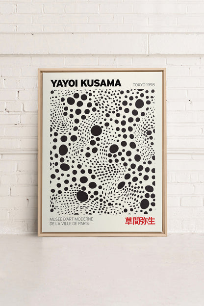 OLEKA CANVAS - KUSAMA II, Oeuvre sur toile étirée, encadré Naturel Clair