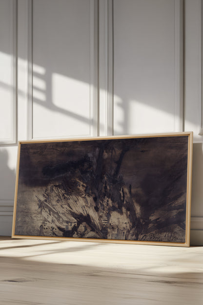 OBSIDIAN PATH, Oeuvre sur toile étirée, encadré Naturel Clair