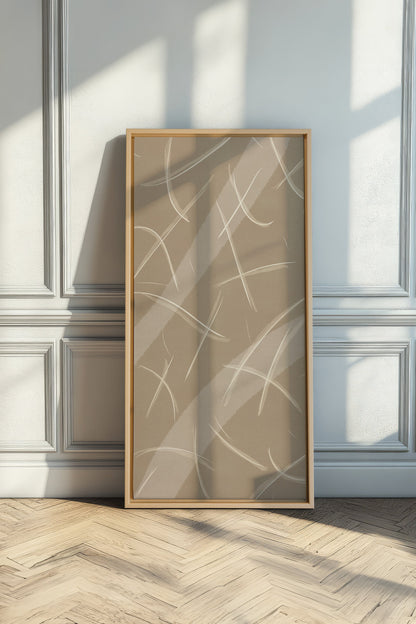 OLEKA CANVAS - LUMINOUS LINES, Oeuvre sur toile étirée, encadré Naturel Clair