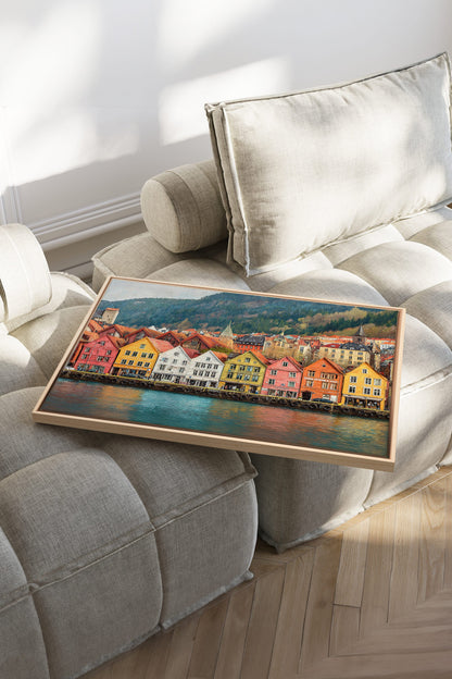 OLEKA CANVAS - HARBOR COLORS, Oeuvre sur toile étirée, encadré Naturel Clair