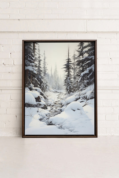 OLEKA CANVAS - ENCHANTED GLADE, Oeuvre sur toile étirée, encadré Brun Noyer