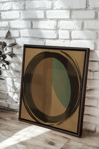 OLEKA CANVAS - MOVING LINES, Oeuvre sur toile étirée, encadré Brun Noyer