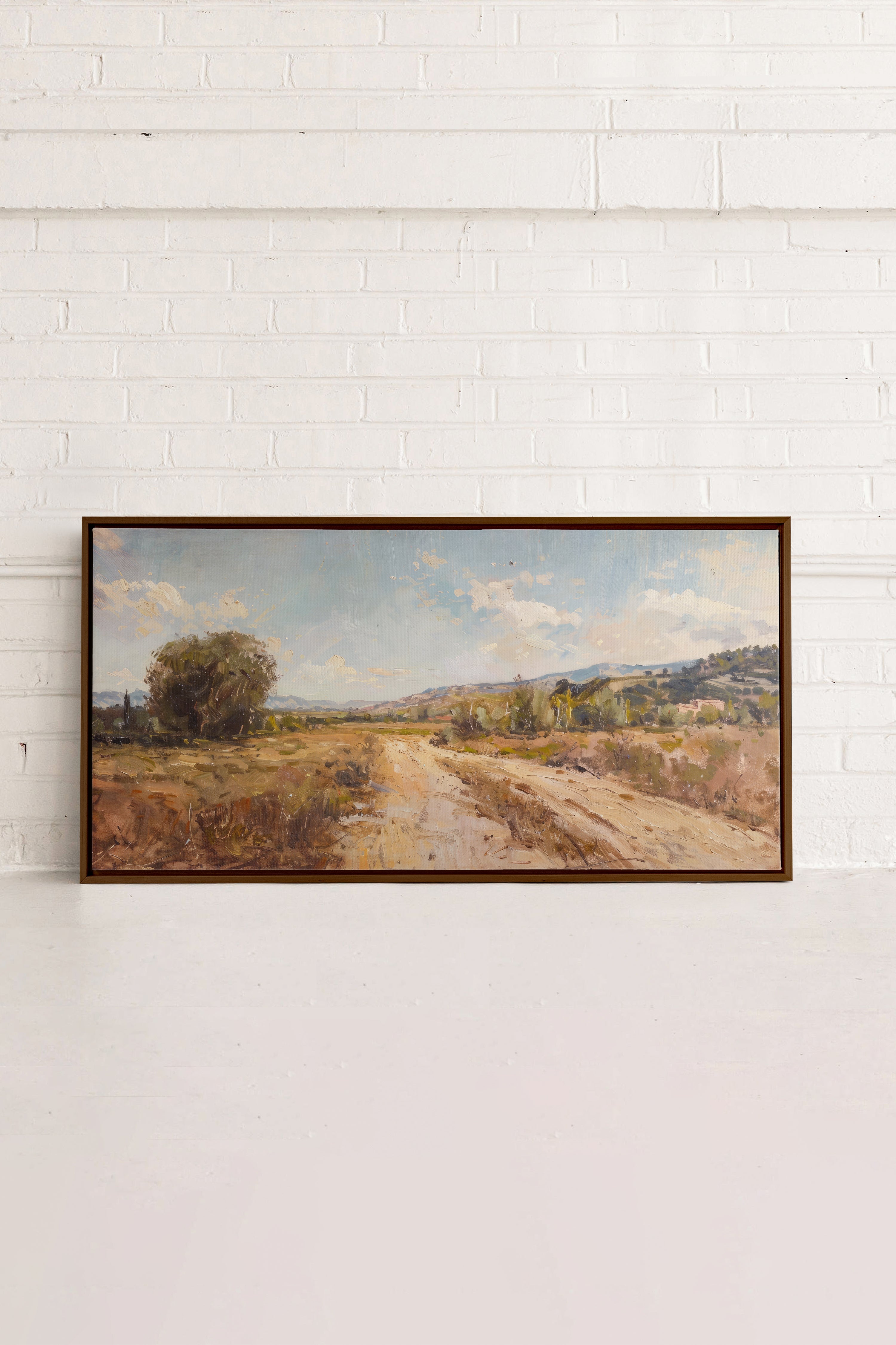 OLEKA CANVAS - Andalusian Mirage, Oeuvre sur toile étirée, encadré Brun Noyer