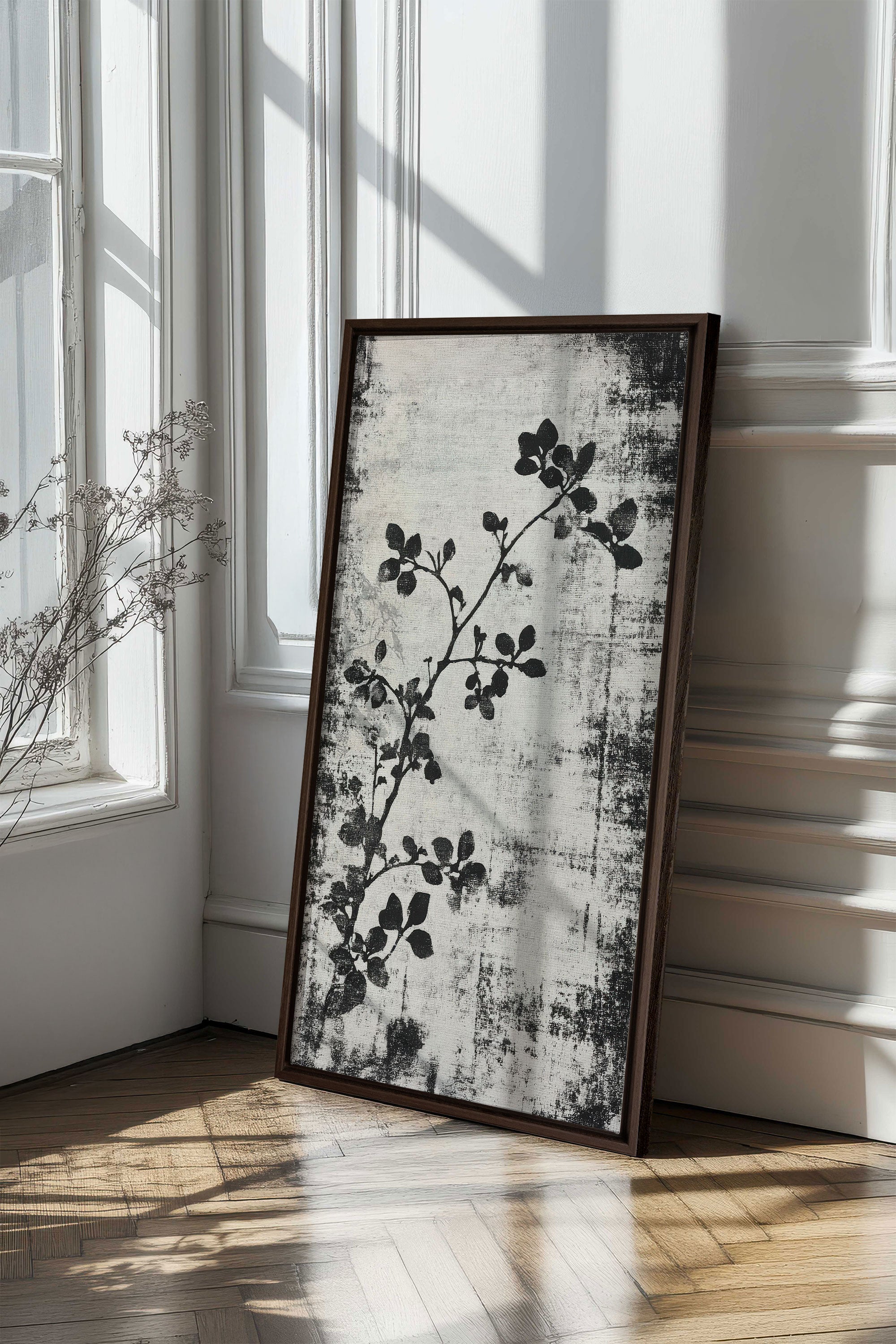 OLEKA CANVAS - SUBTLE NATURE, Oeuvre sur toile étirée, encadré Brun Noyer