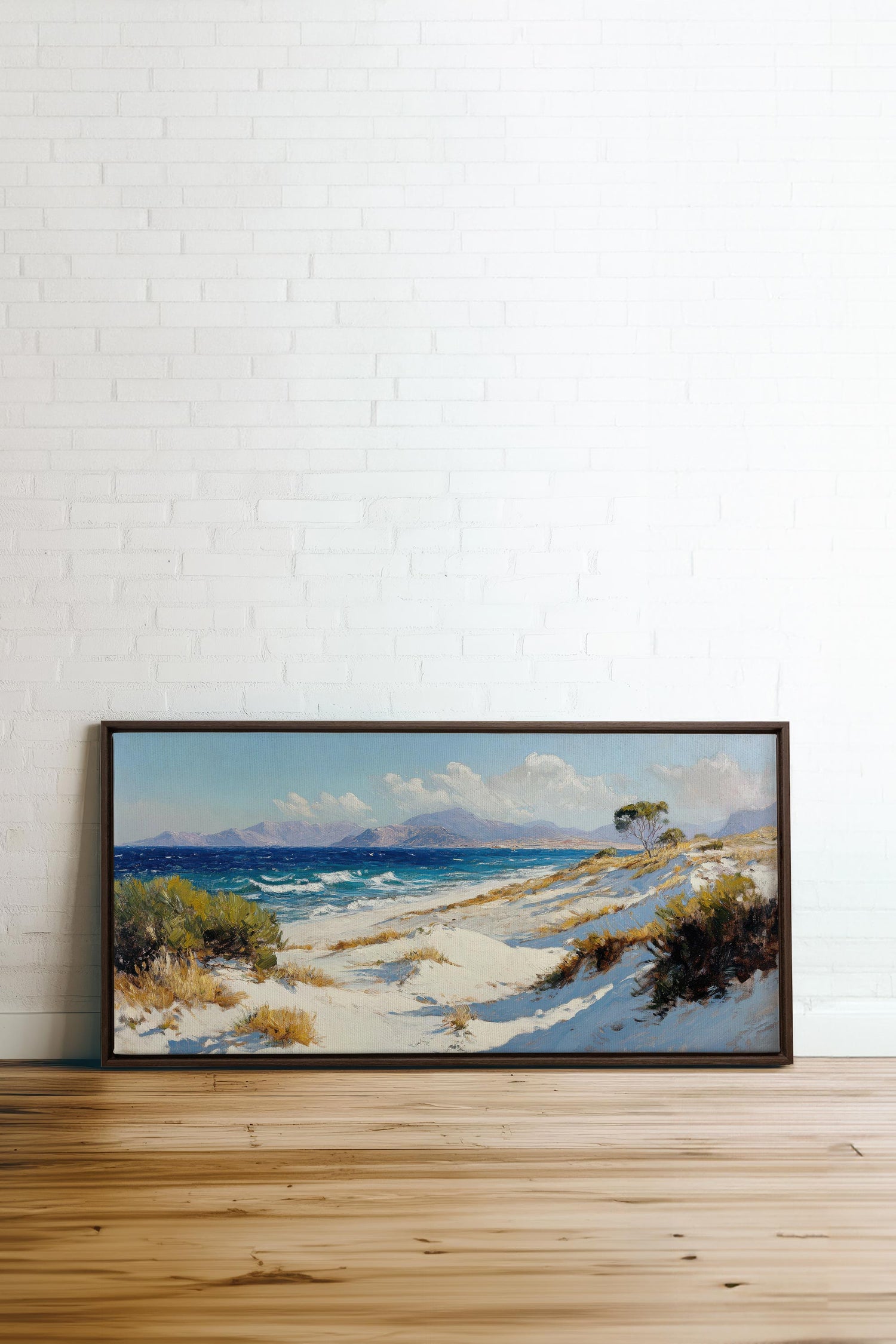 OLEKA CANVAS - SALTY WINDS, Oeuvre sur toile étirée, encadré Brun Noyer