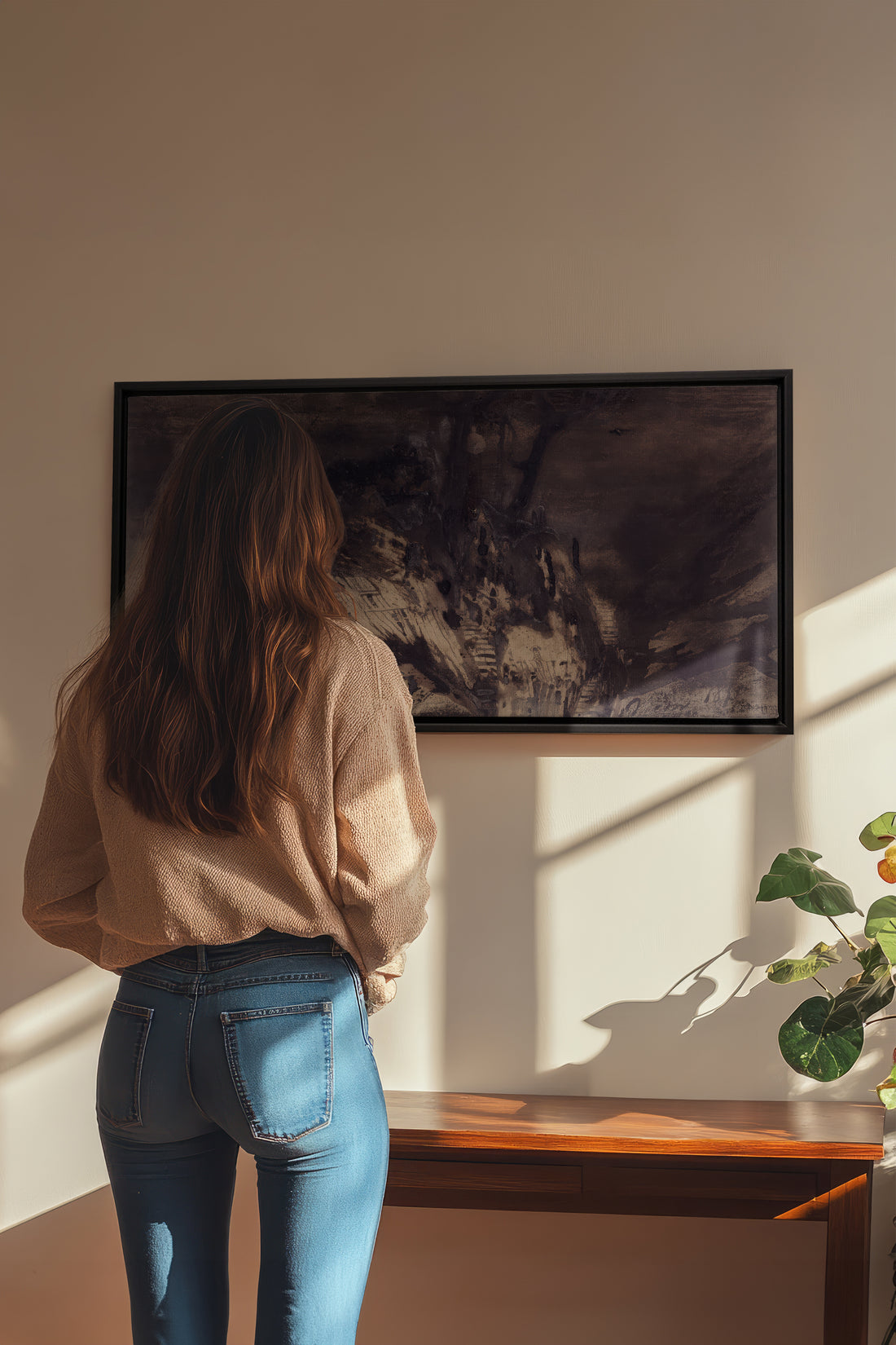 OBSIDIAN PATH, Oeuvre sur toile étirée, encadré Noir