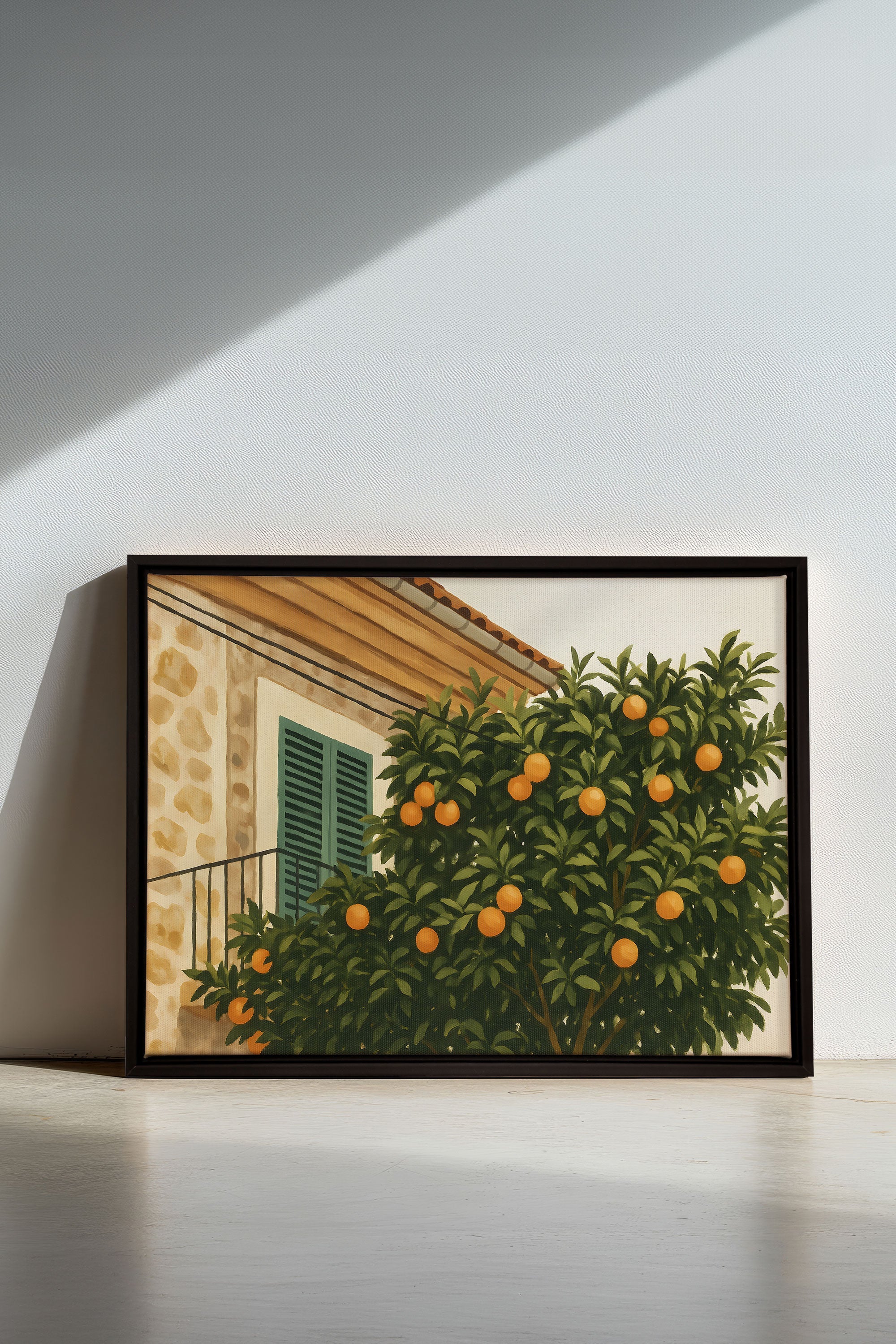 OLEKA CANVAS - ÉTÉ EN PROVENCE, Oeuvre sur toile étirée, encadré Noir