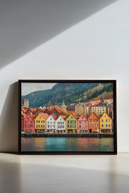 OLEKA CANVAS - HARBOR COLORS, Oeuvre sur toile étirée, encadré Noir