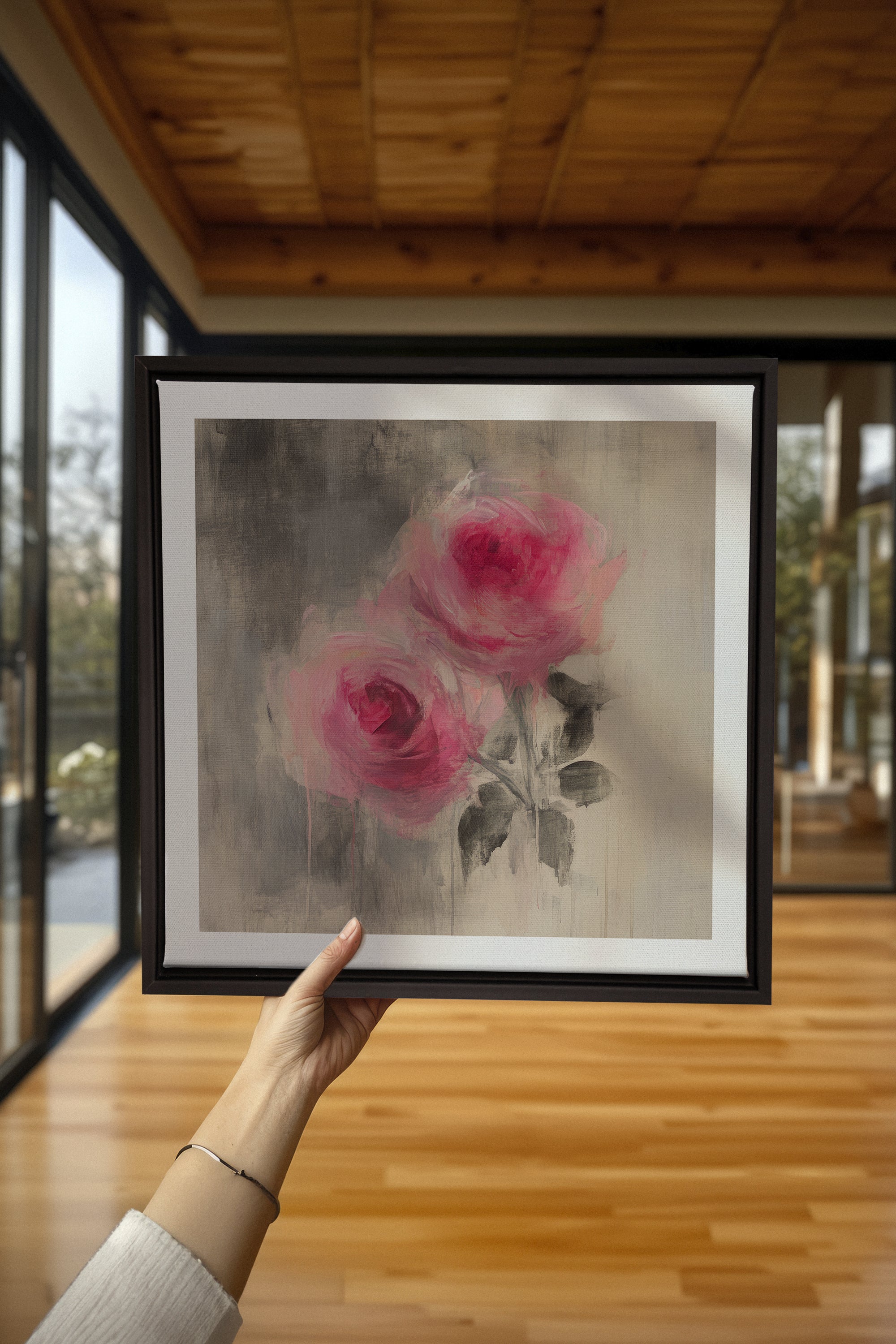 OLEKA CANVAS - MIDNIGHT VELVET, Oeuvre sur toile étirée, encadré Noir