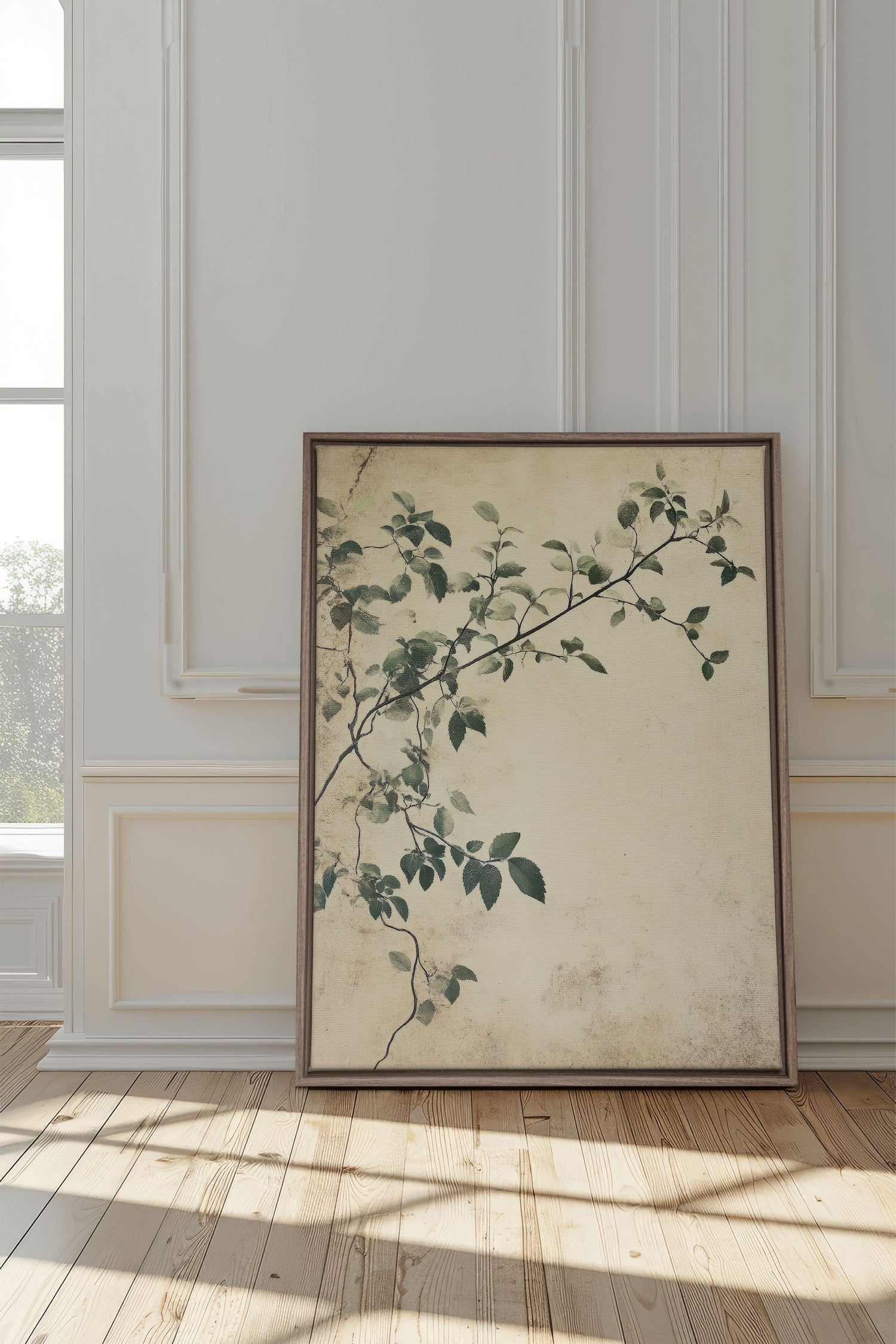 OLEKA CANVAS - SILENT VINES, Oeuvre sur toile étirée, encadré Brun Chêne