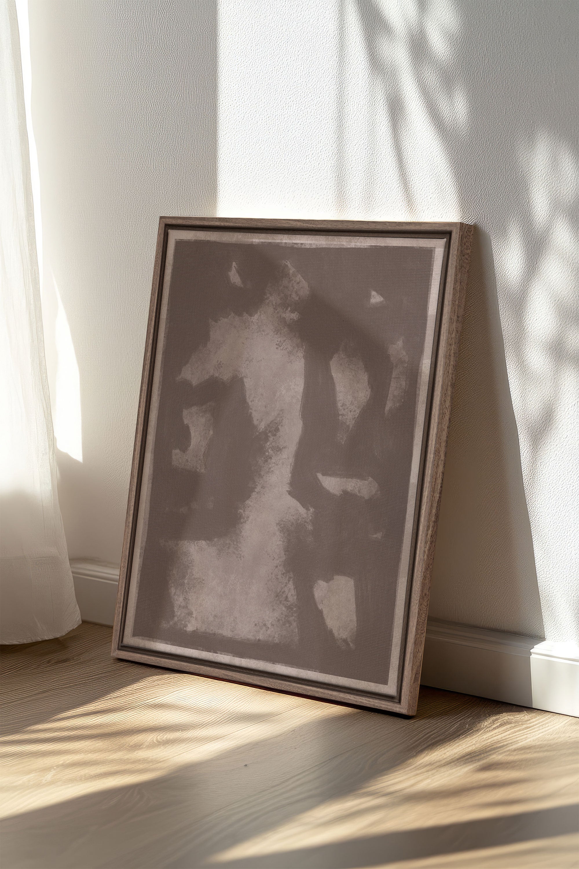 OLEKA CANVAS - OMBRE MURALE, Oeuvre sur toile étirée, encadré Brun Chêne