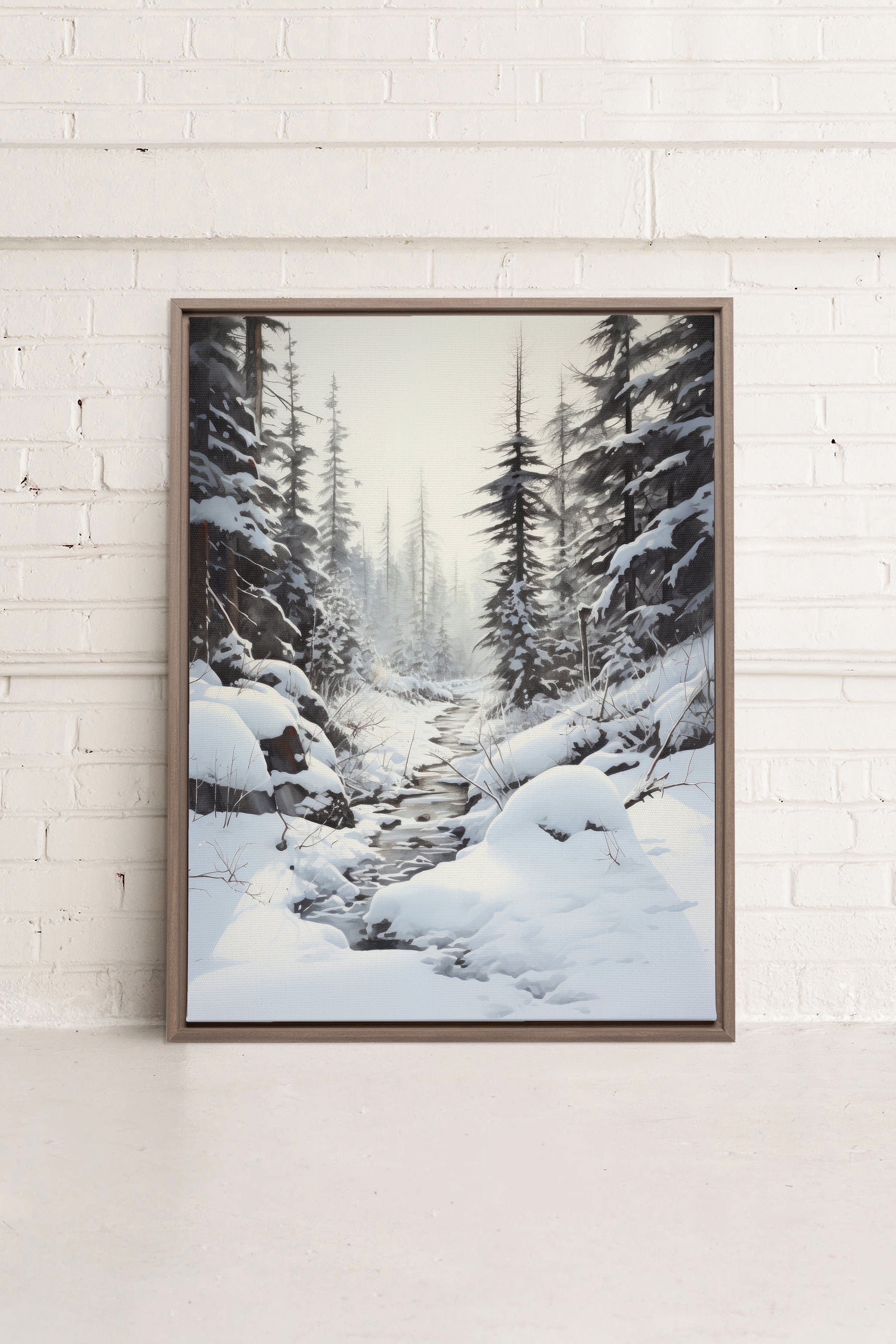 OLEKA CANVAS - ENCHANTED GLADE, Oeuvre sur toile étirée, encadré Brun Chêne