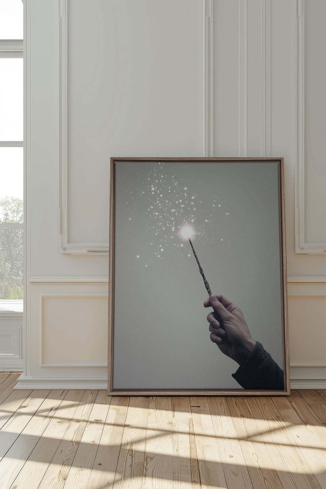 OLEKA CANVAS - SPARK OF MAGIC, Oeuvre sur toile étirée, encadré Brun Chêne