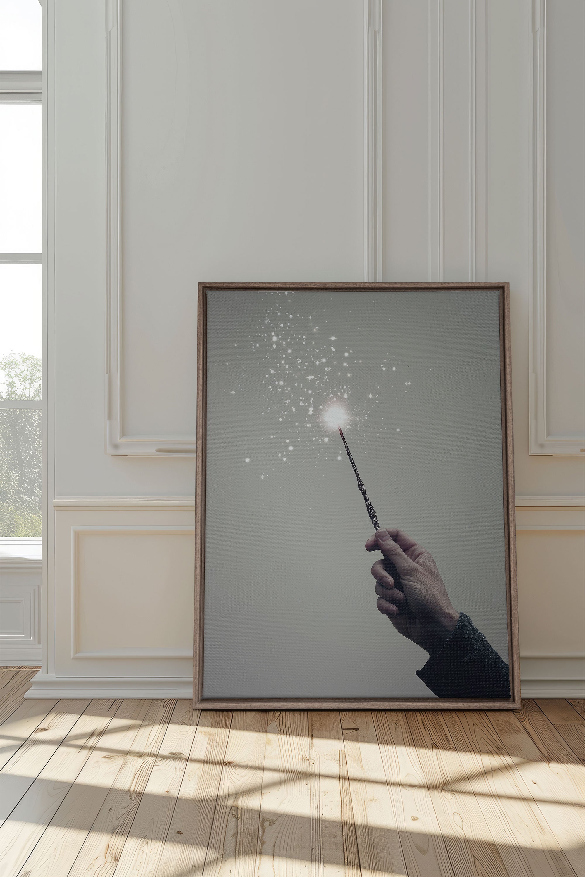 OLEKA CANVAS - SPARK OF MAGIC, Oeuvre sur toile étirée, encadré Brun Chêne