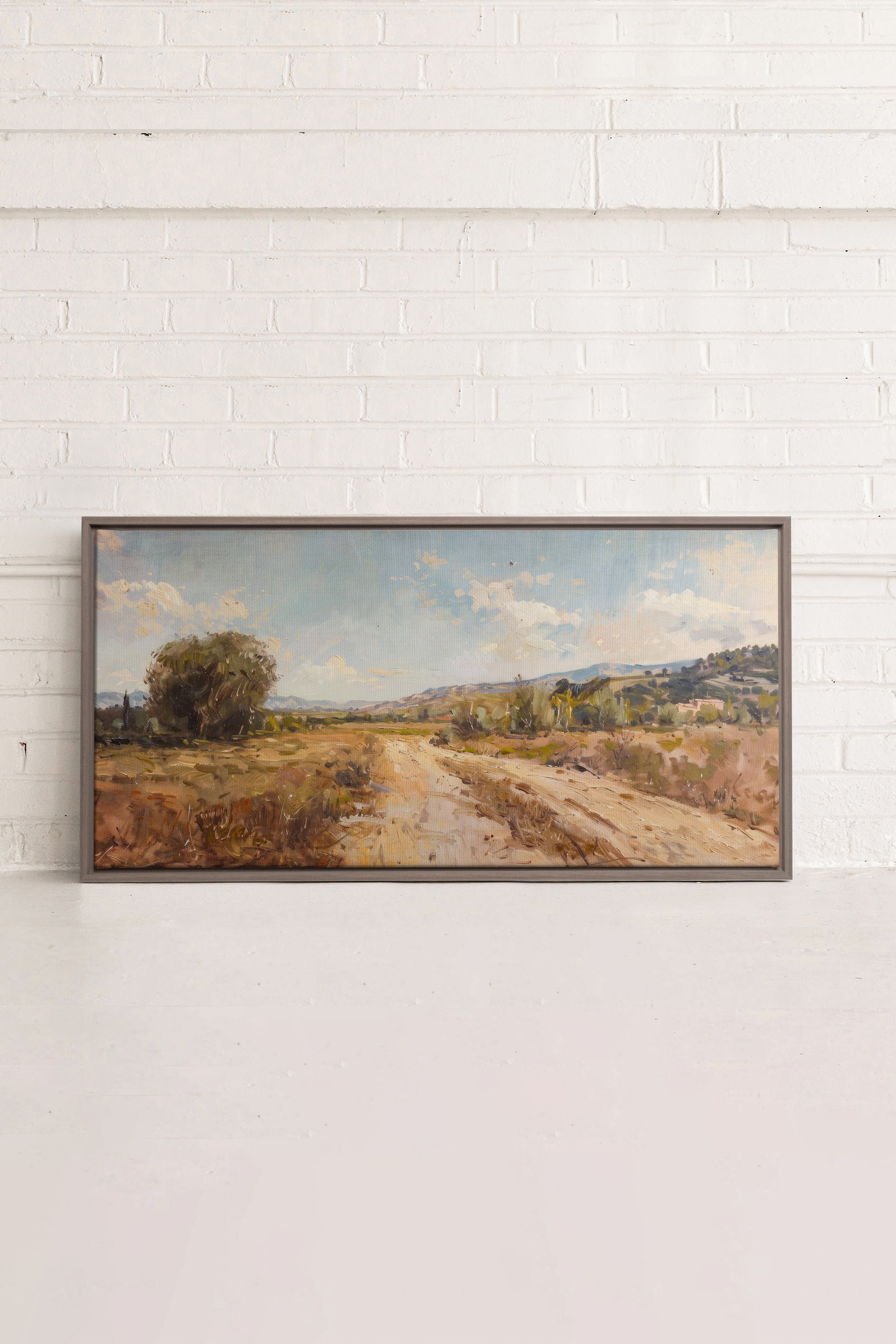 OLEKA CANVAS - Andalusian Mirage, Oeuvre sur toile étirée, encadré Brun Chêne