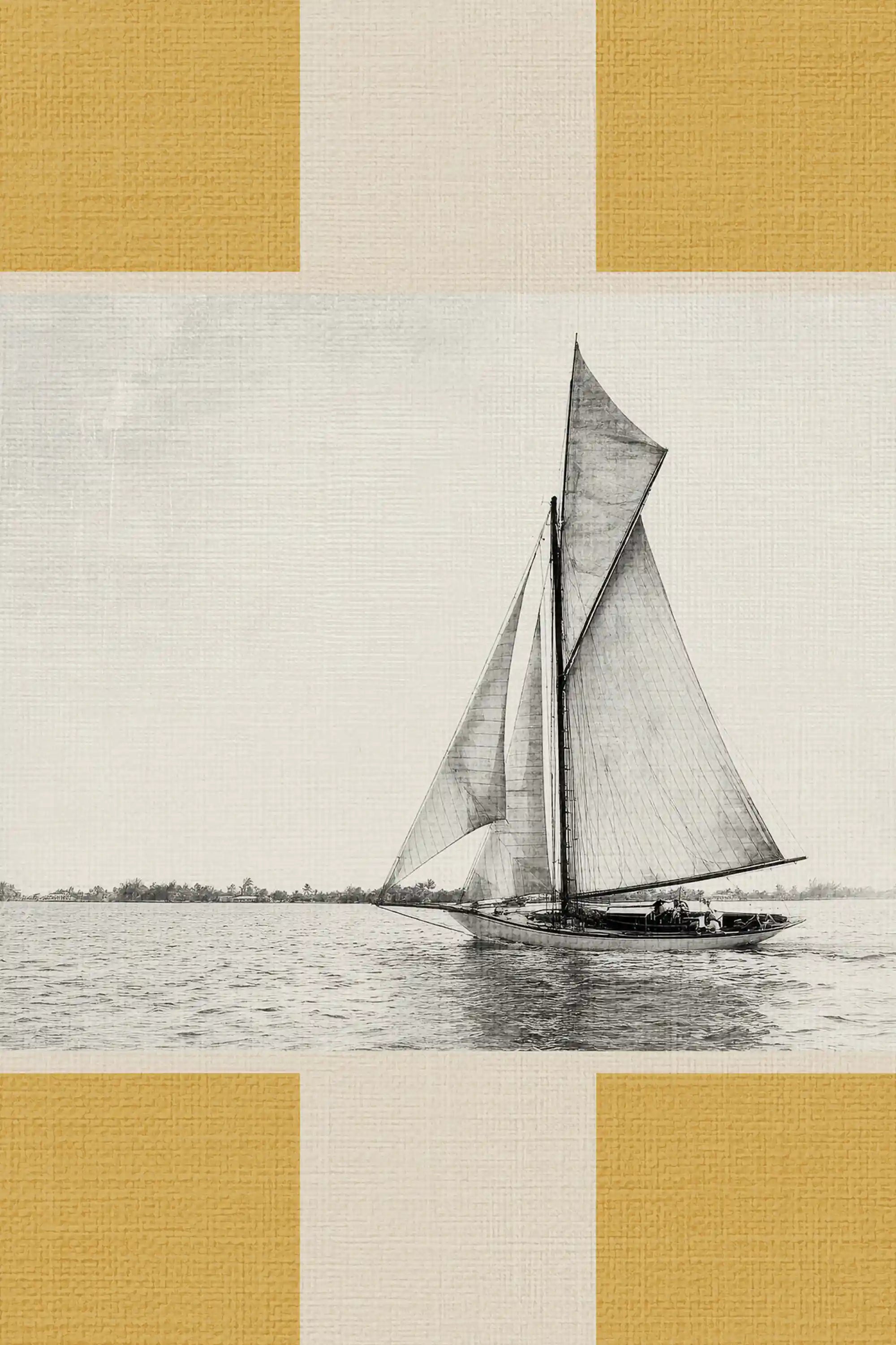 SILENCE MARIN, Oeuvre sur toile rigide, encadré signature Atelier Dansereau