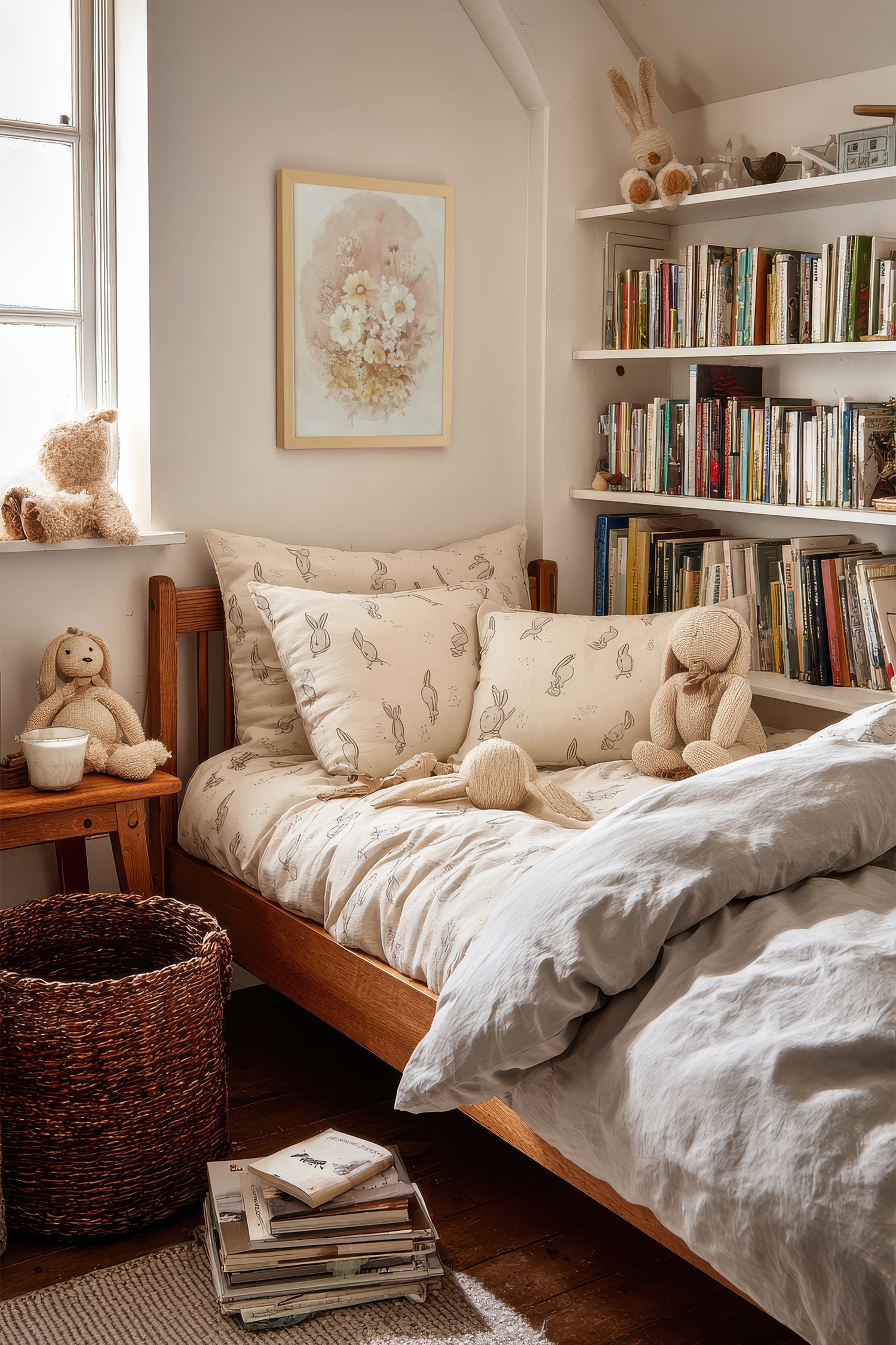 BOUQUET FANÉ, Oeuvre sur toile rigide, encadré Naturel Clair