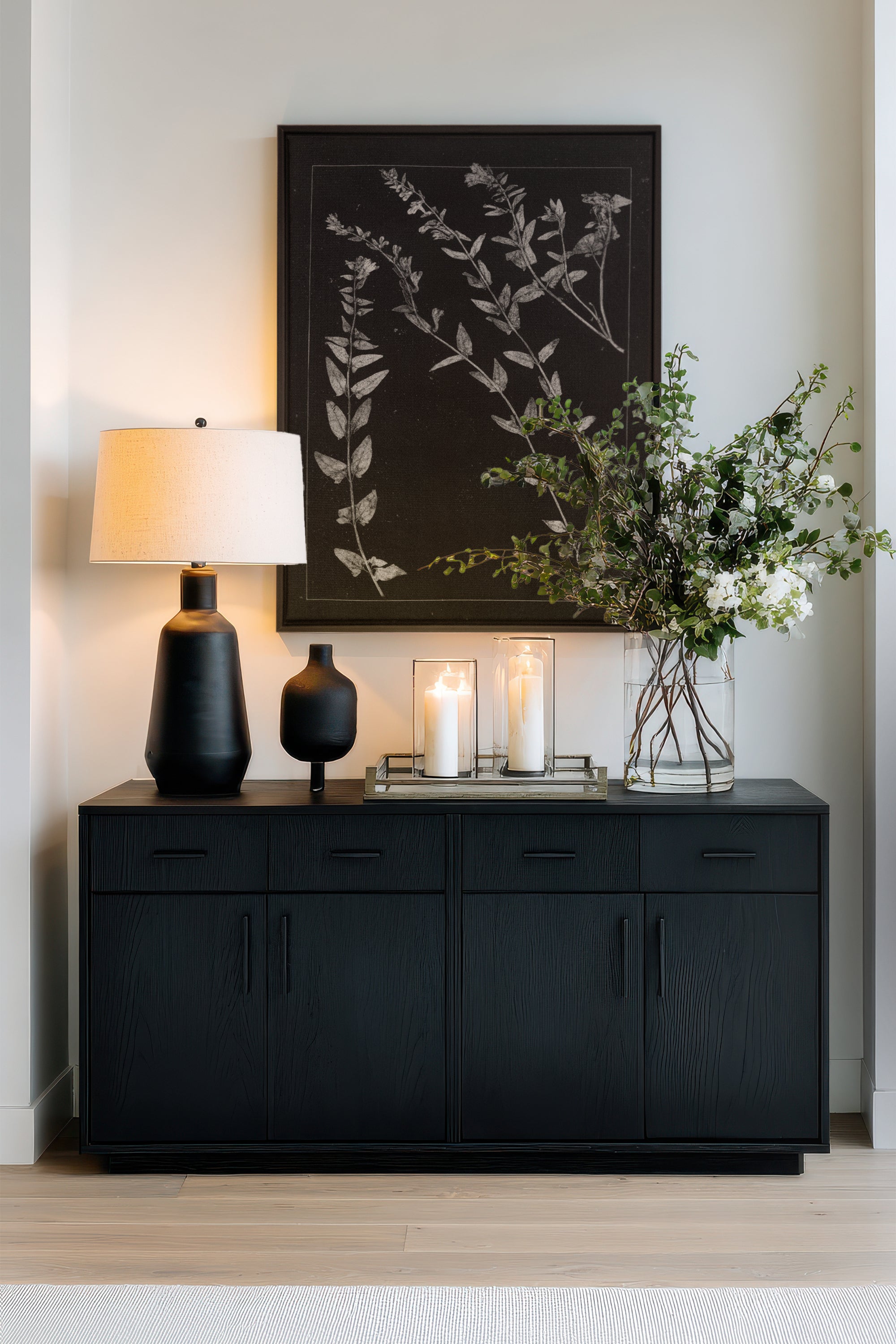 PRESSED MEMORIES, Work on stretched canvas, framed Black