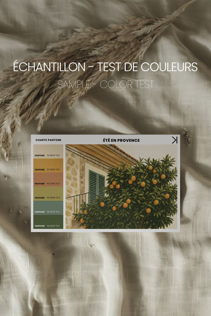 OLEKA CANVAS - ÉTÉ EN PROVENCE, Oeuvre sur toile étirée, encadré Brun Noyer