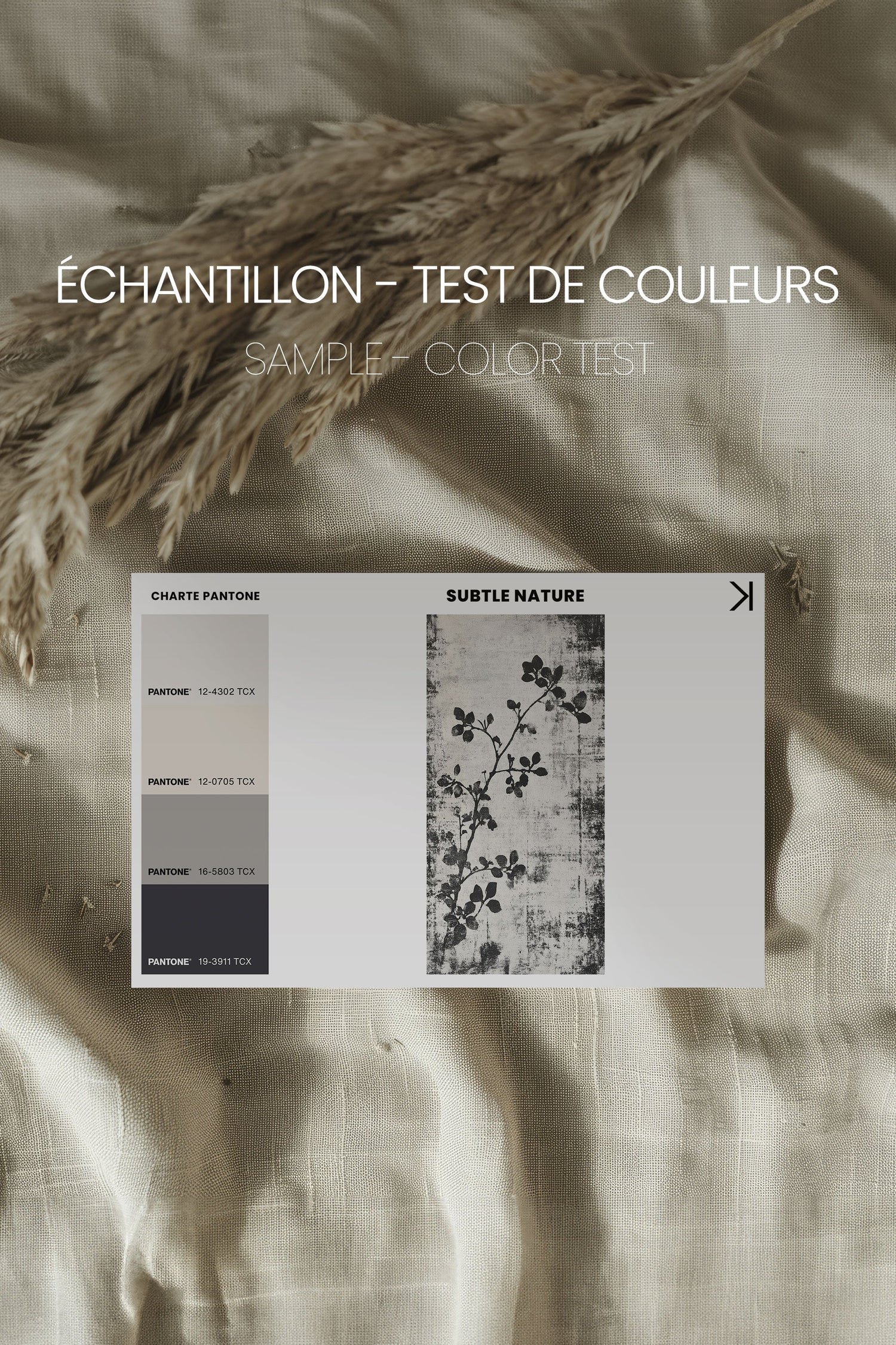 OLEKA CANVAS - SUBTLE NATURE, Oeuvre sur toile étirée, encadré Brun Noyer