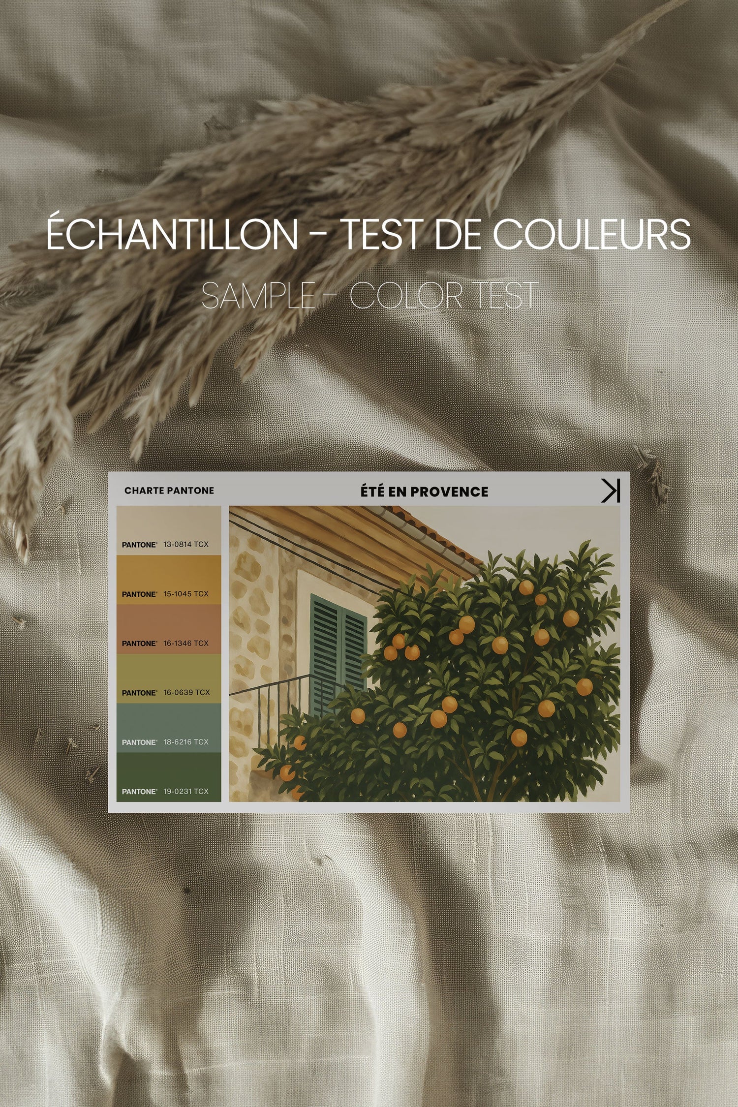 OLEKA CANVAS - ÉTÉ EN PROVENCE, Oeuvre sur toile étirée, encadré Naturel Clair