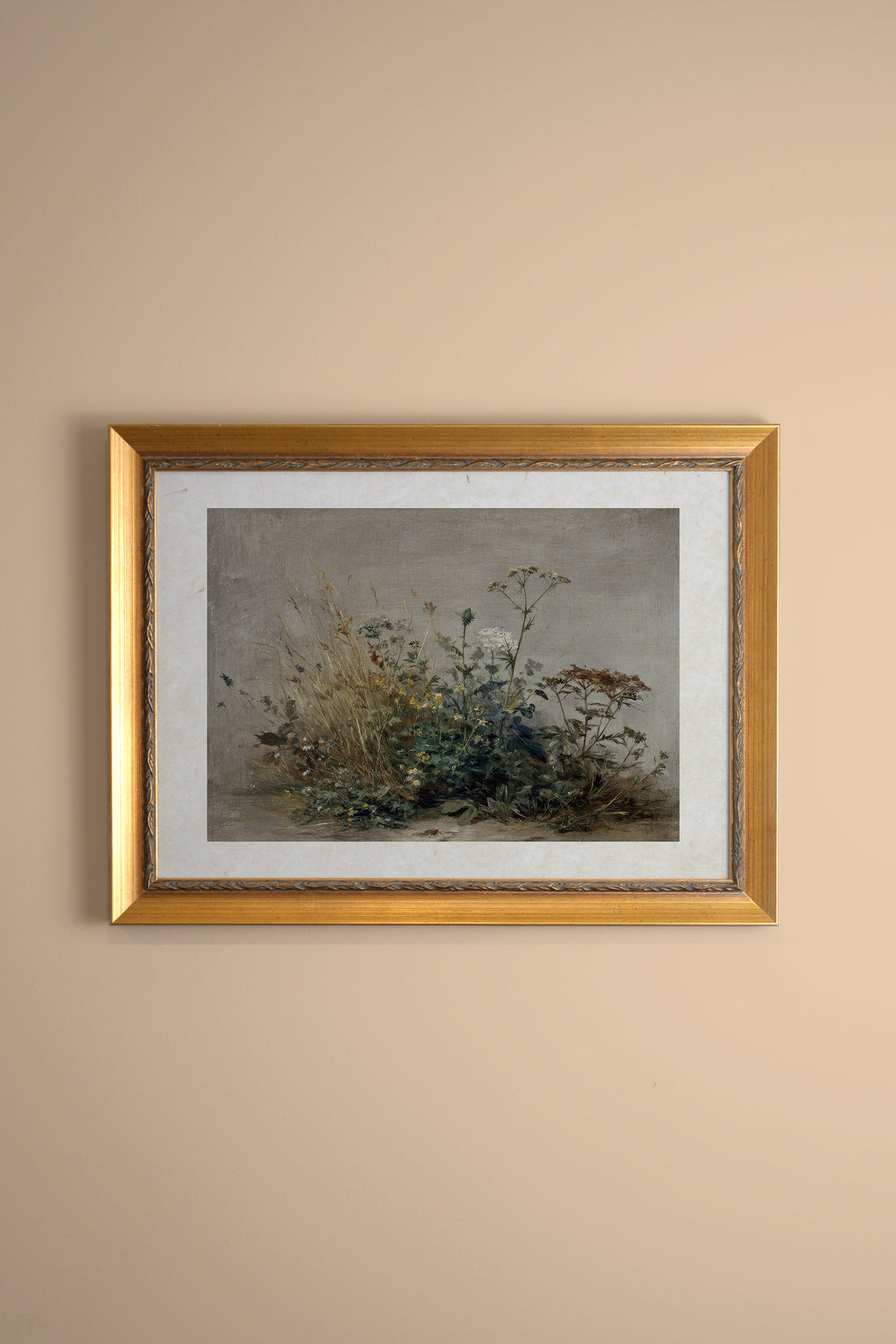 UNTAMED FIELD, Oeuvre sur toile rigide, encadré Vintage Or