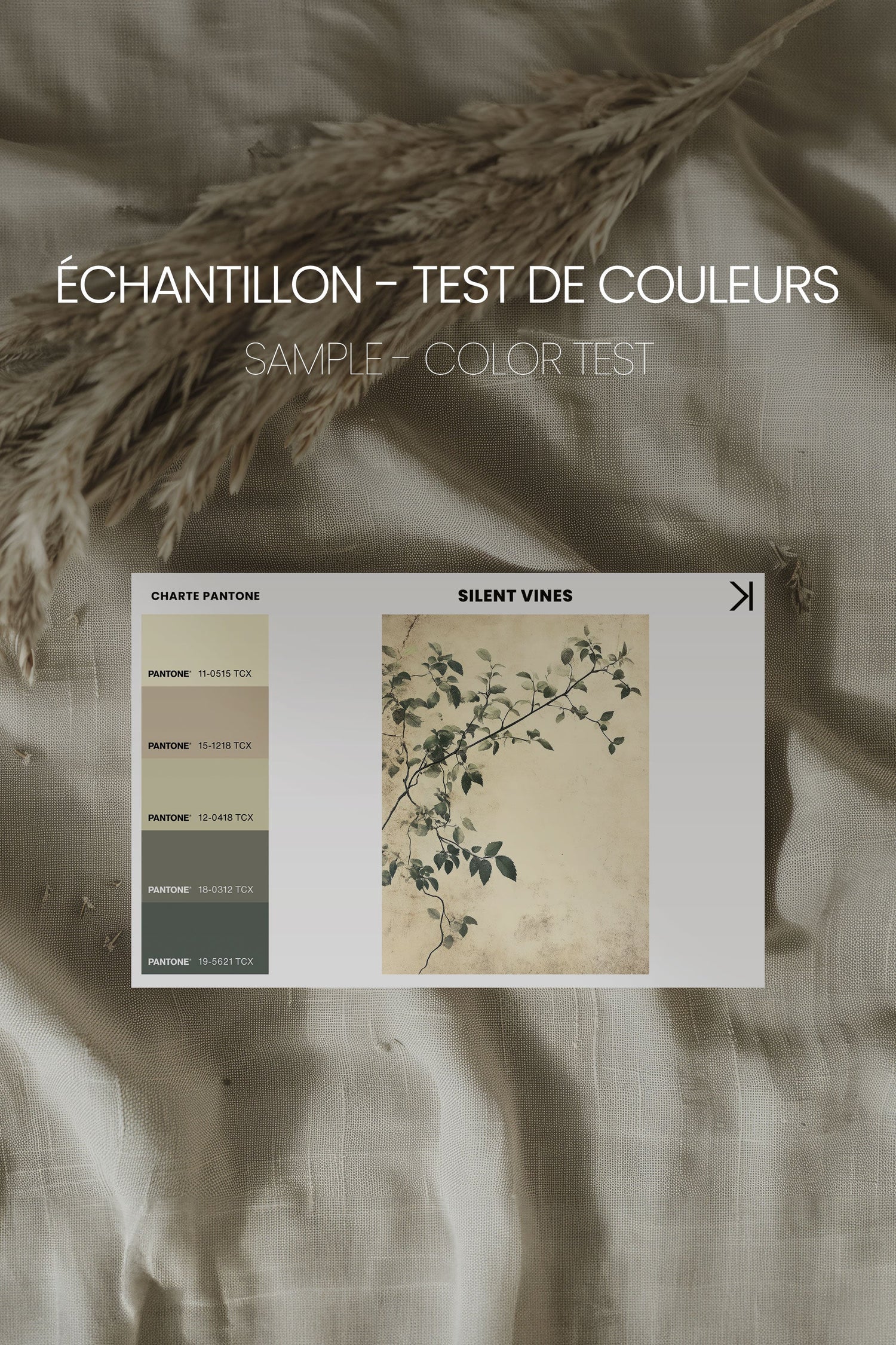 OLEKA CANVAS - SILENT VINES, Oeuvre sur toile étirée, encadré Naturel Clair