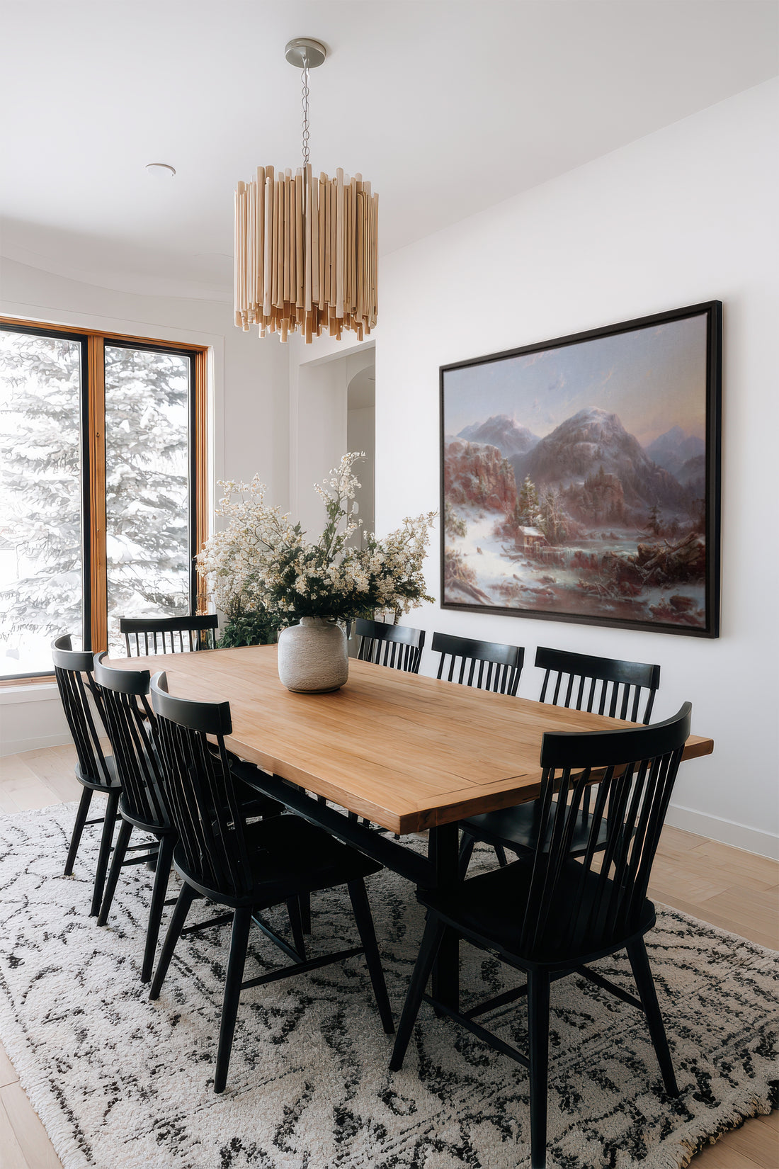 GLACIAL DAWN, Oeuvre sur toile étirée, encadré Noir